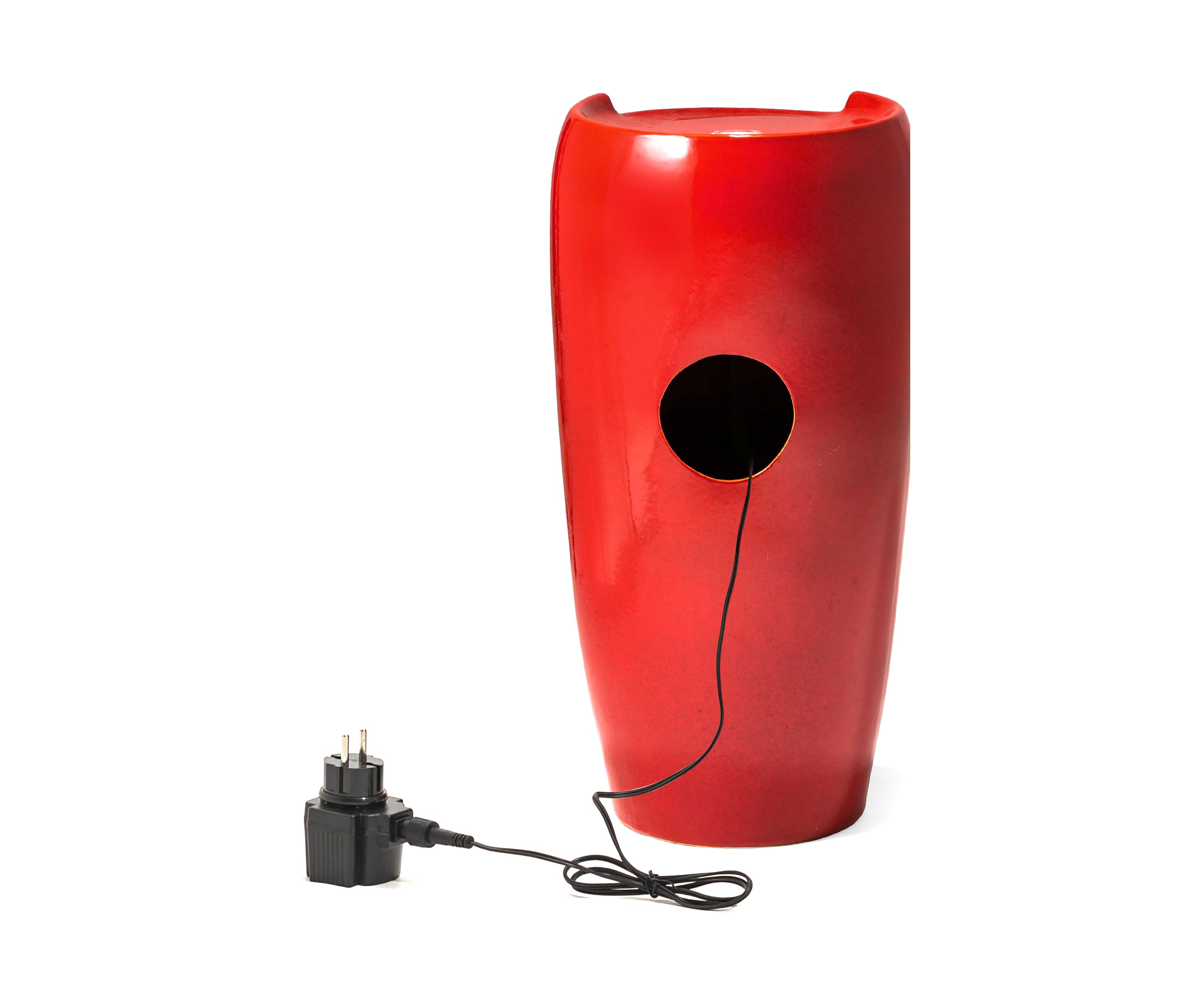 Oversized Ceramic Pot Fountain with Pump and LED Light