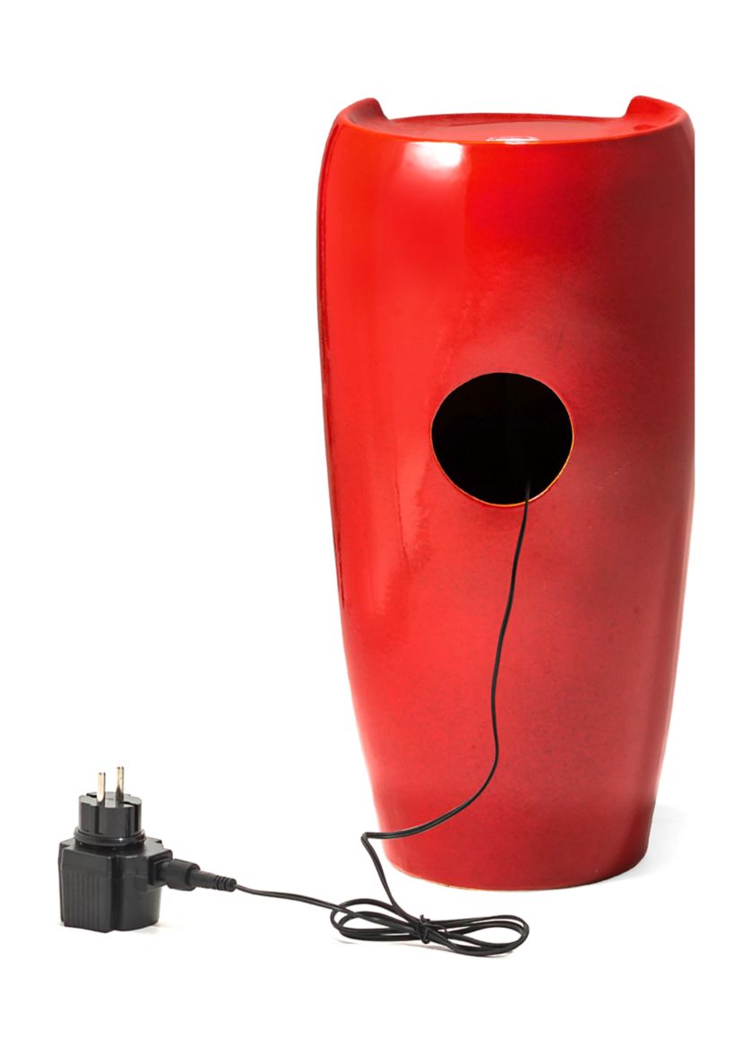 Oversized Ceramic Pot Fountain with Pump and LED Light