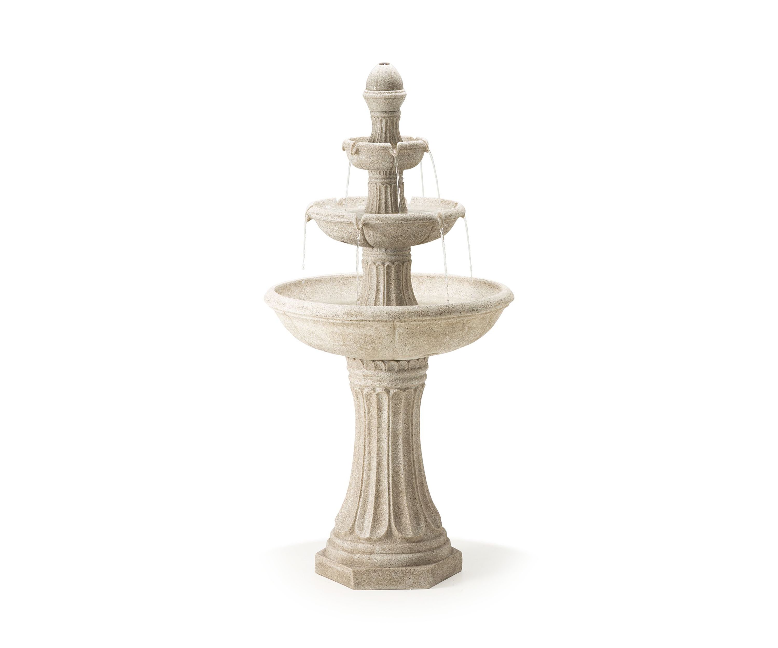 Oversized Terrazzo Resin 3-Tier Outdoor Fountain with Pump and Light