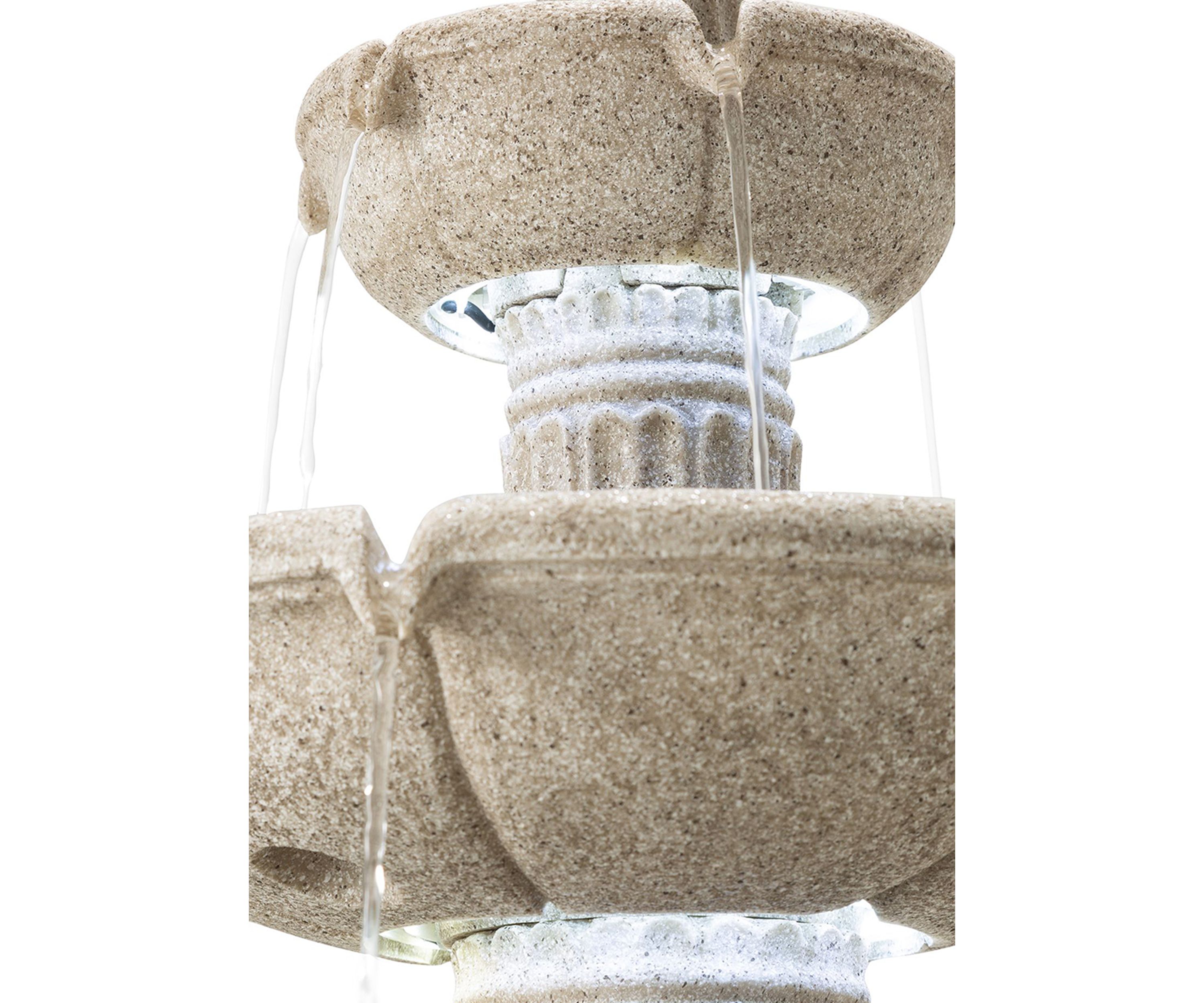 Oversized Terrazzo Resin 3-Tier Outdoor Fountain with Pump and Light