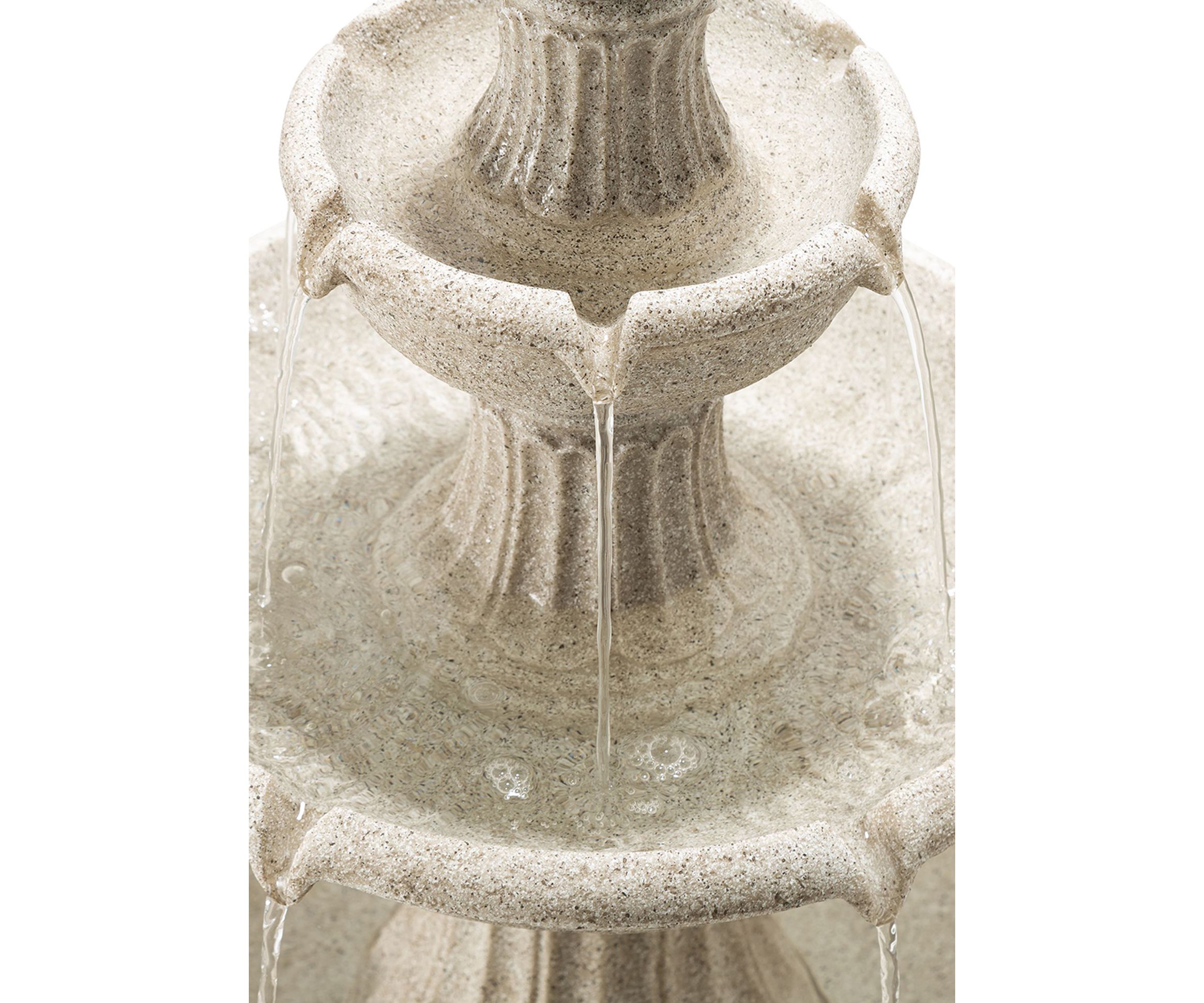 Oversized Terrazzo Resin 3-Tier Outdoor Fountain with Pump and Light