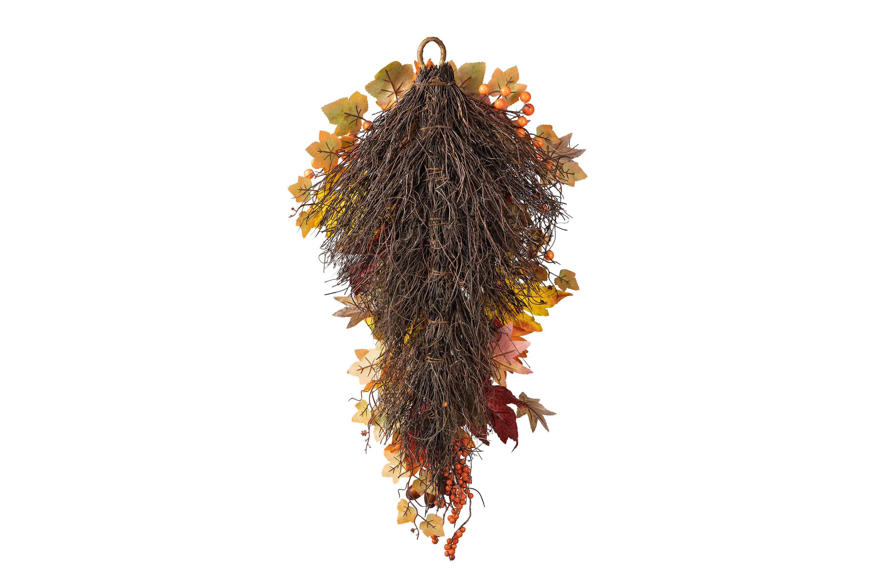 27"H Fall Sunflower, Maple Leaf and Berry Swag