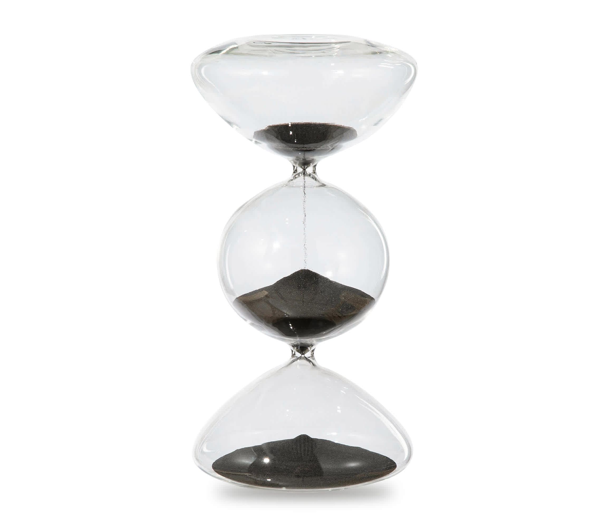 Modern Tri-Layer Hourglass with Black Sand, 60-Minute Sand Timers