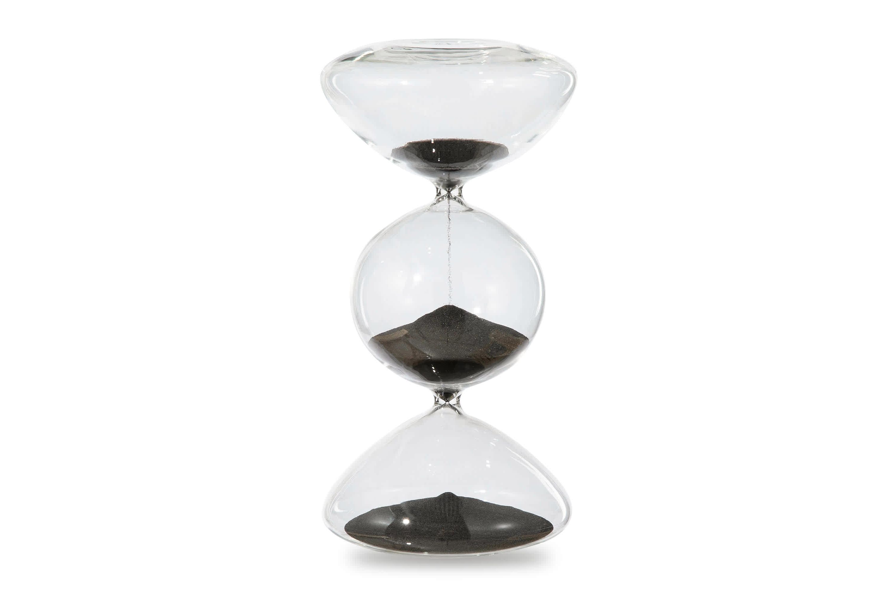 Modern Tri-Layer Hourglass with Black Sand, 60-Minute Sand Timers