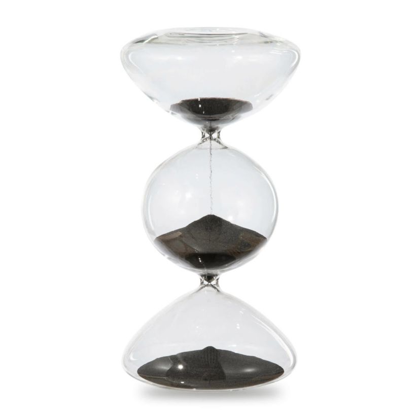 Modern Tri-Layer Hourglass with Black Sand, 60-Minute Sand Timers