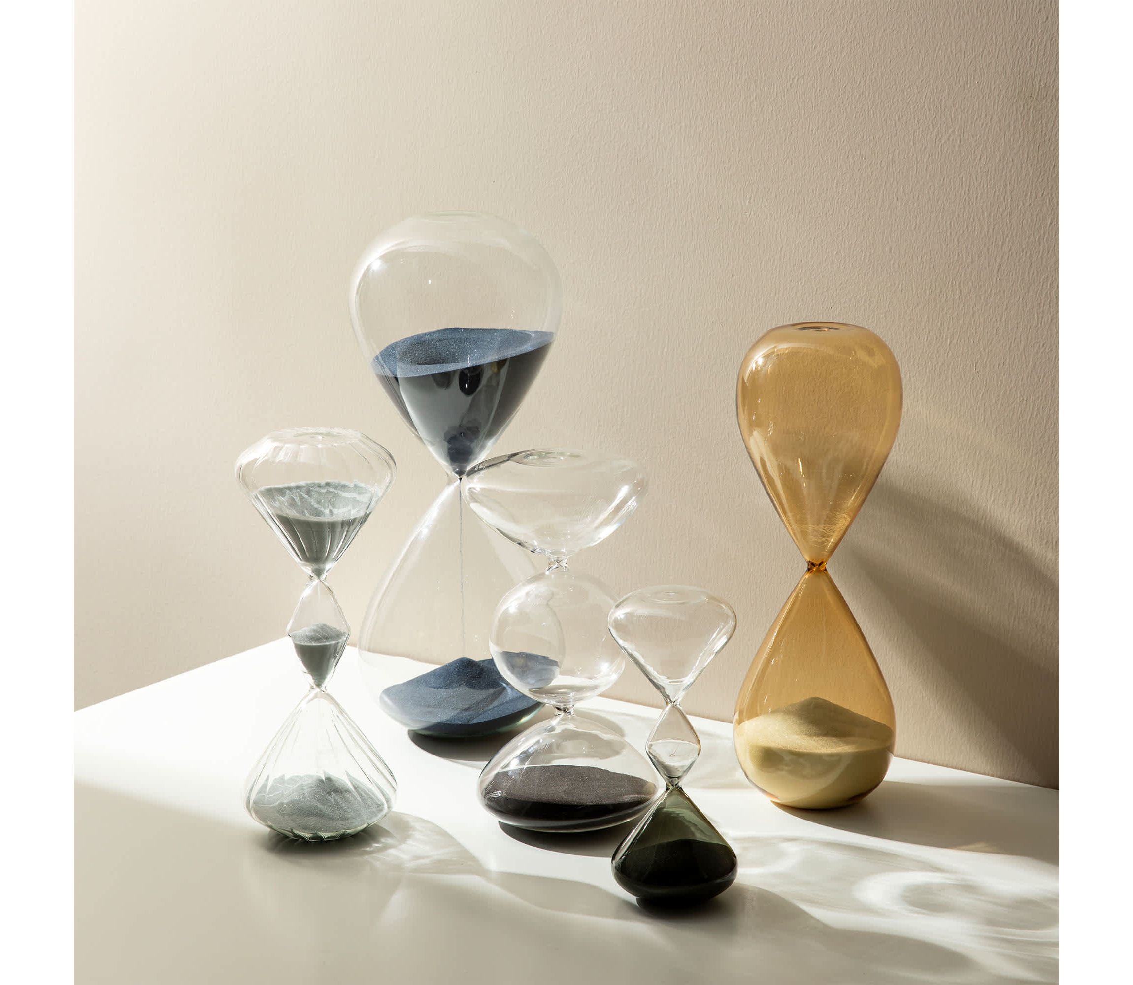 Modern Tri-Layer Hourglass with Black Sand, 60-Minute Sand Timers