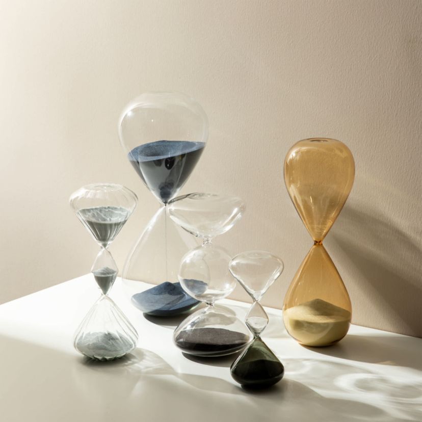 Modern Tri-Layer Hourglass with Black Sand, 60-Minute Sand Timers