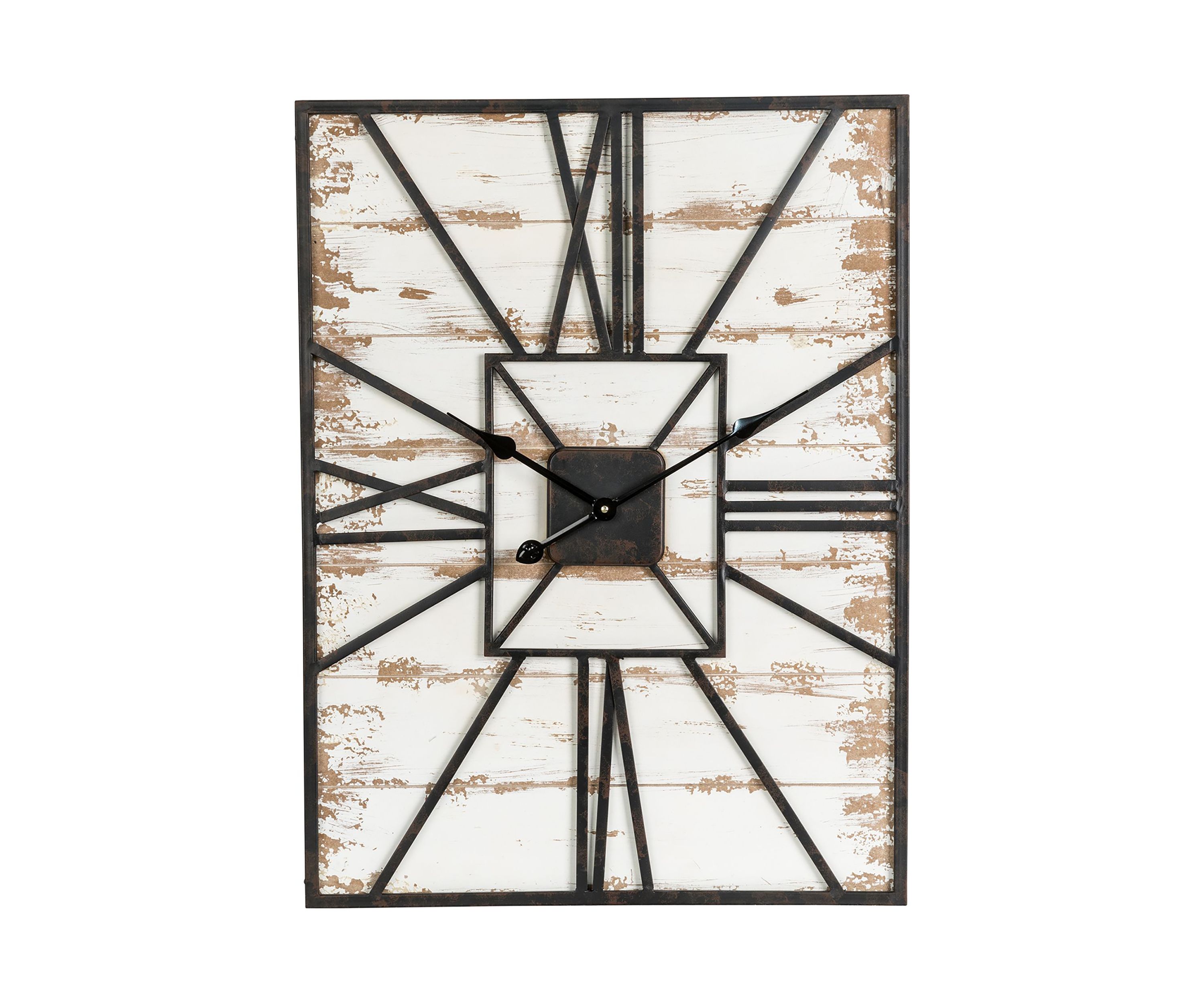 Oversized Farmhouse Wooden/Metal Wall Clock