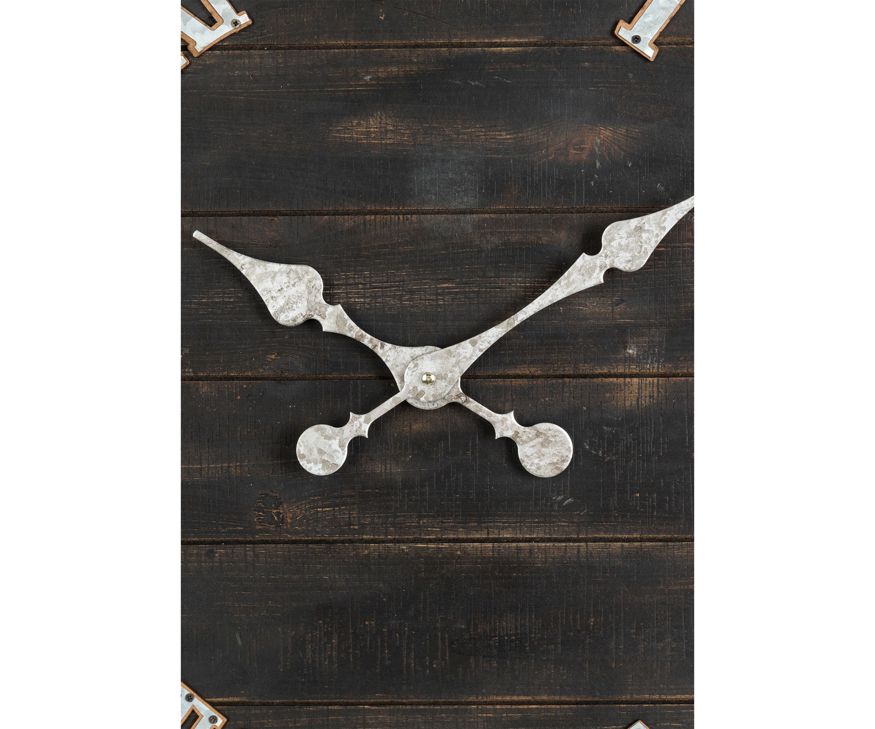 Oversized Farmhouse Wooden & Galvanized Wall Clock