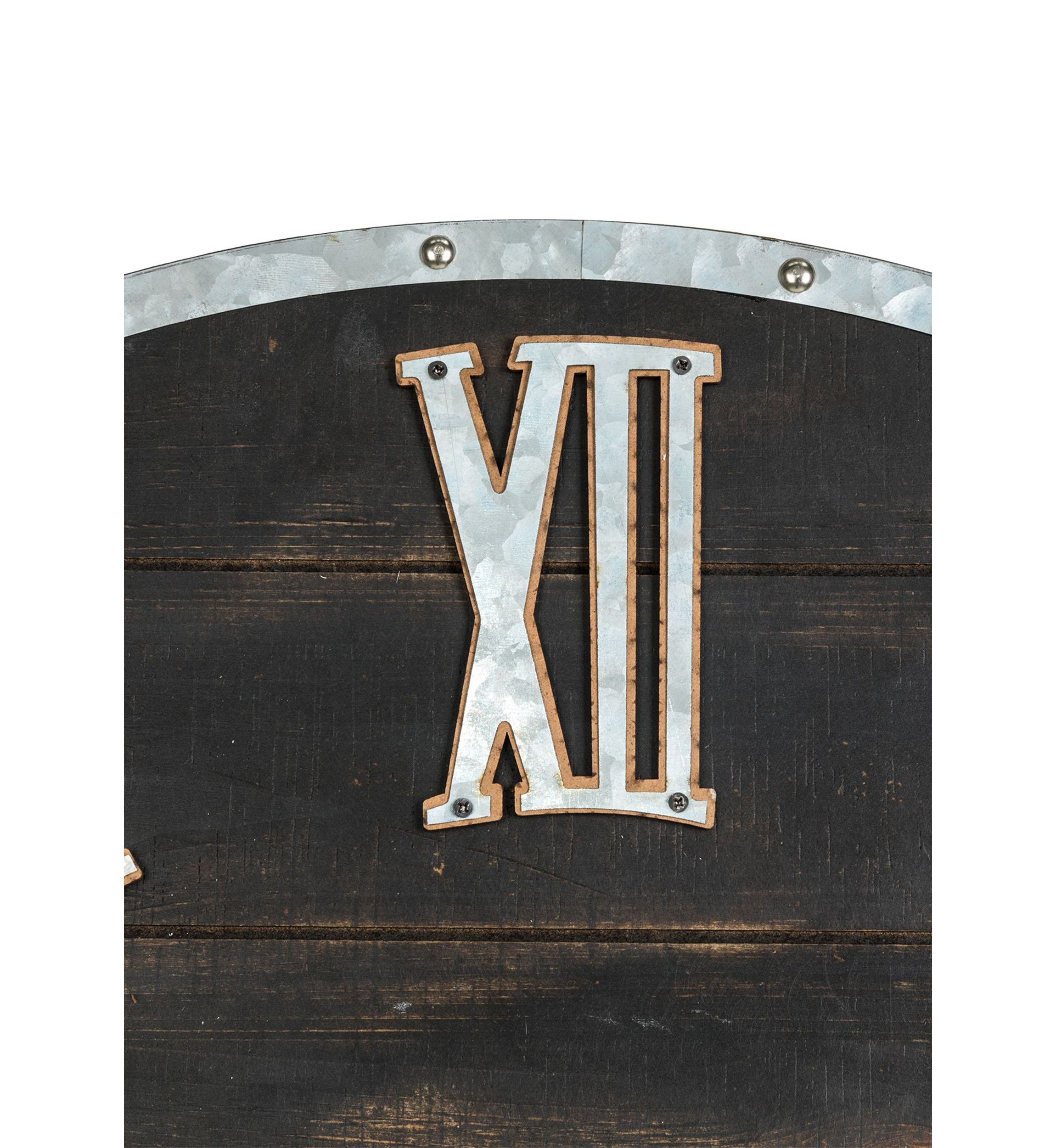 Oversized Farmhouse Wooden & Galvanized Wall Clock