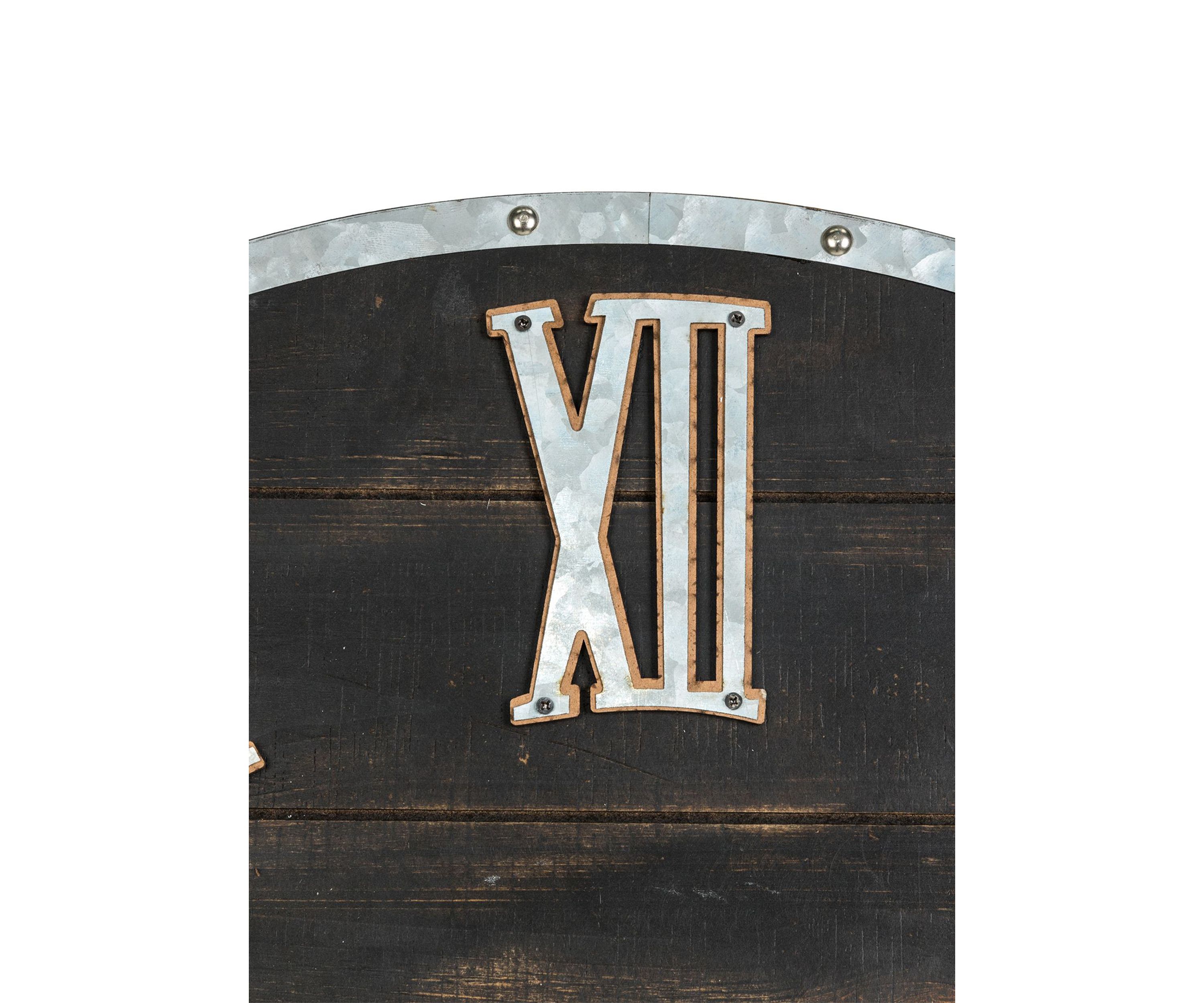 Oversized Farmhouse Wooden & Galvanized Wall Clock