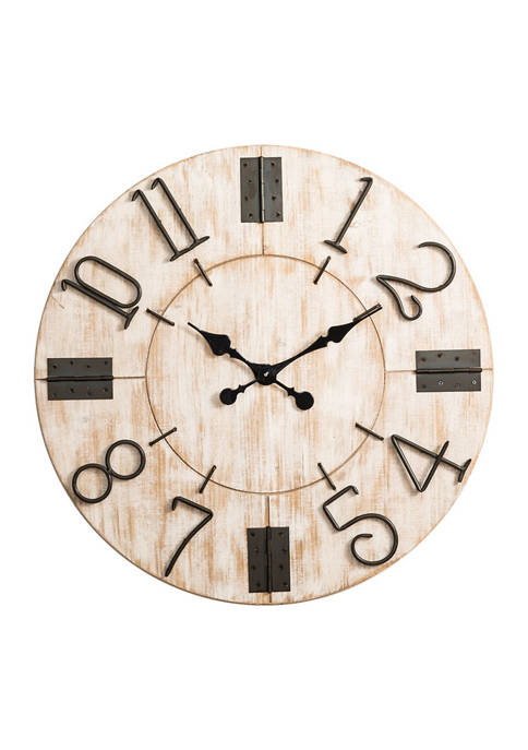 Glitzhome Farmhouse Wooden Wall Clock
