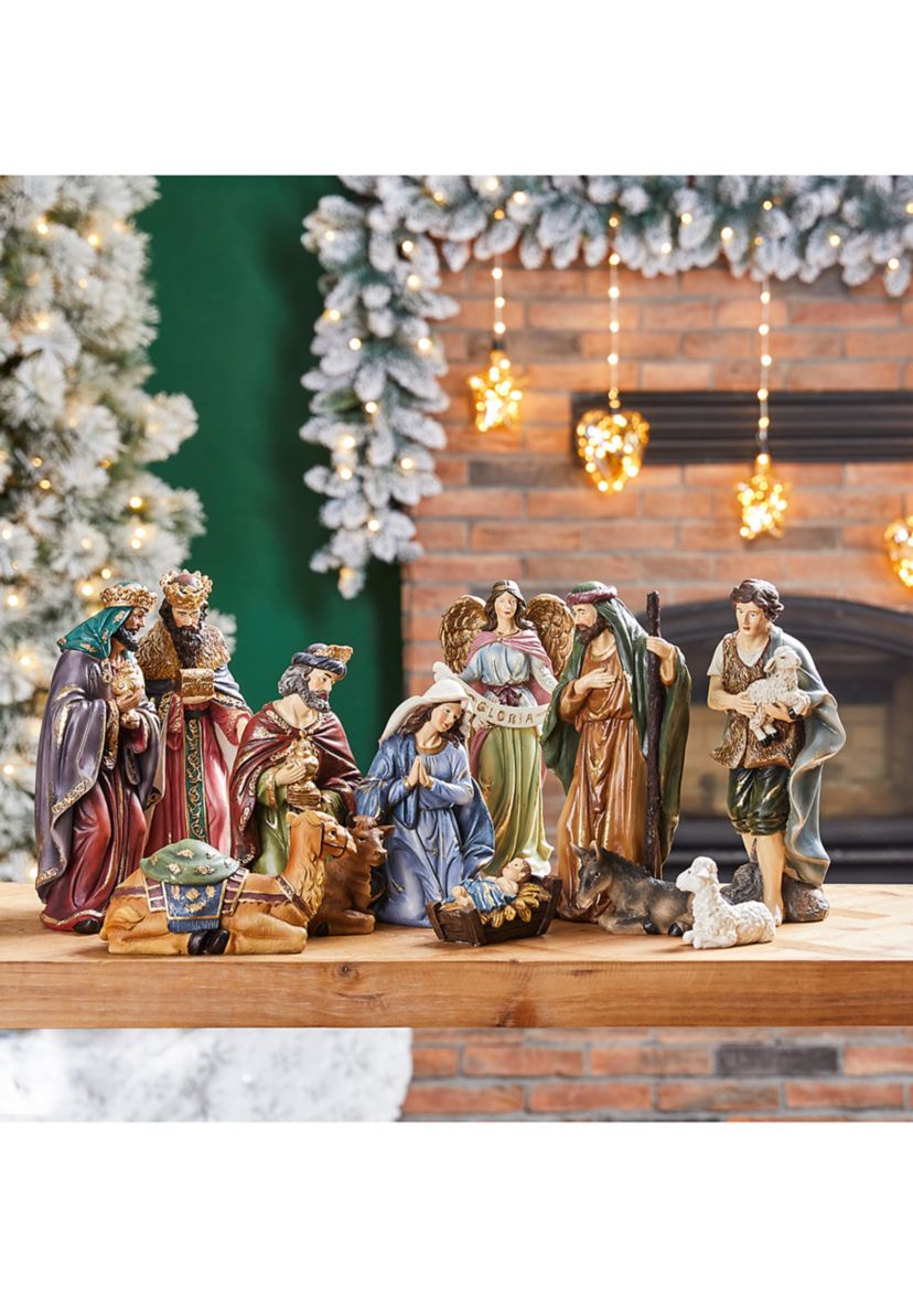 12 Piece Oversized Resin Nativity Figurine Set