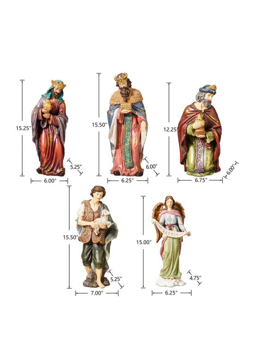 12 Piece Oversized Resin Nativity Figurine Set