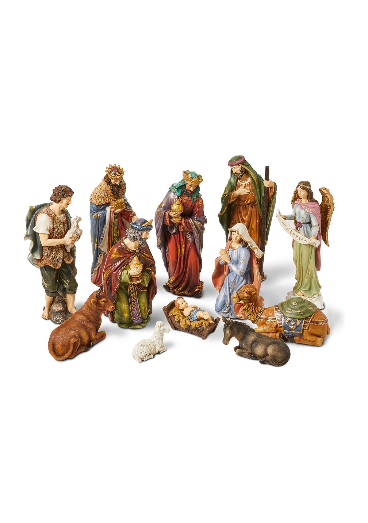 12 Piece Resin Nativity Figurine Set