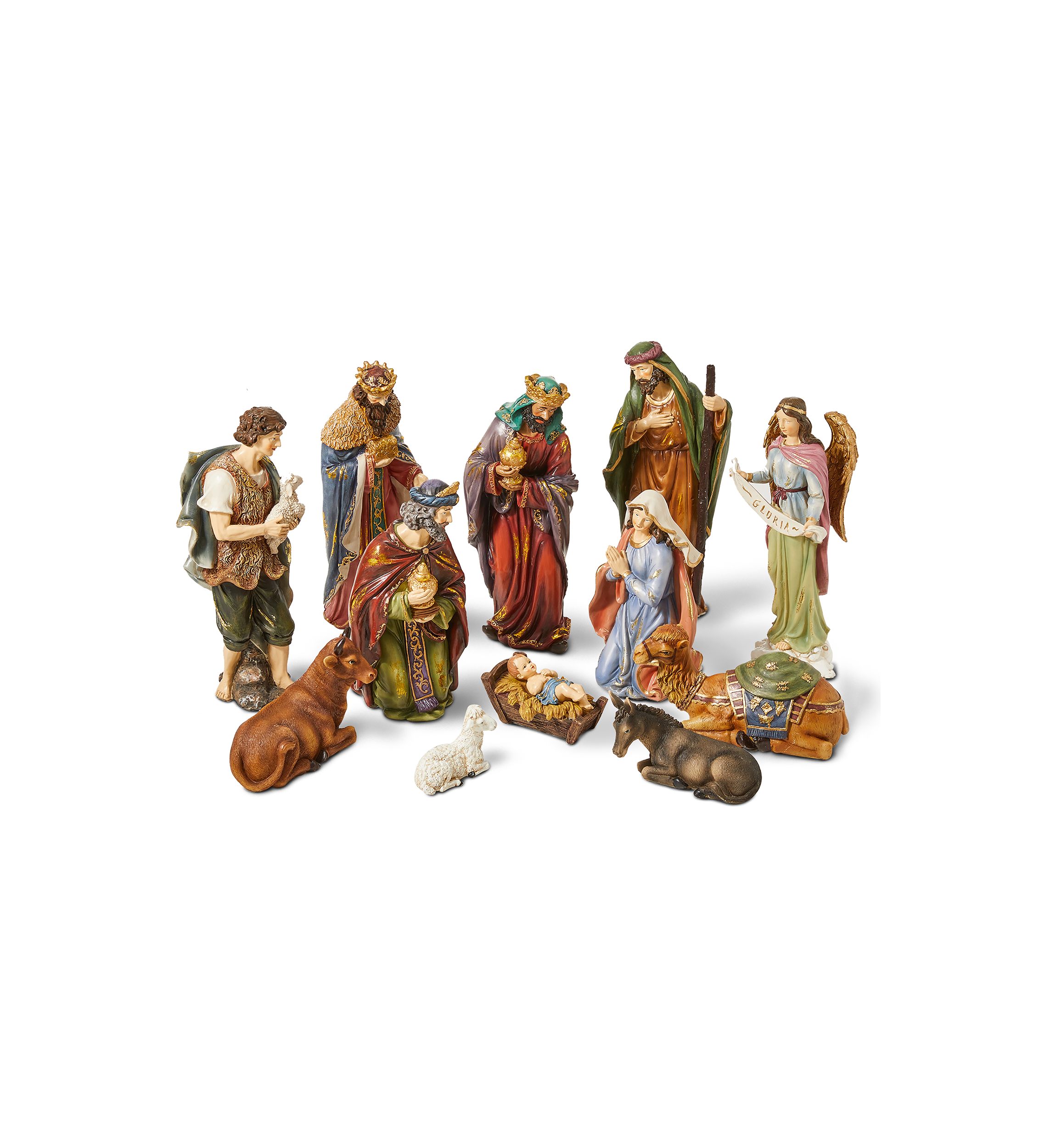 12 Piece Resin Nativity Figurine Set