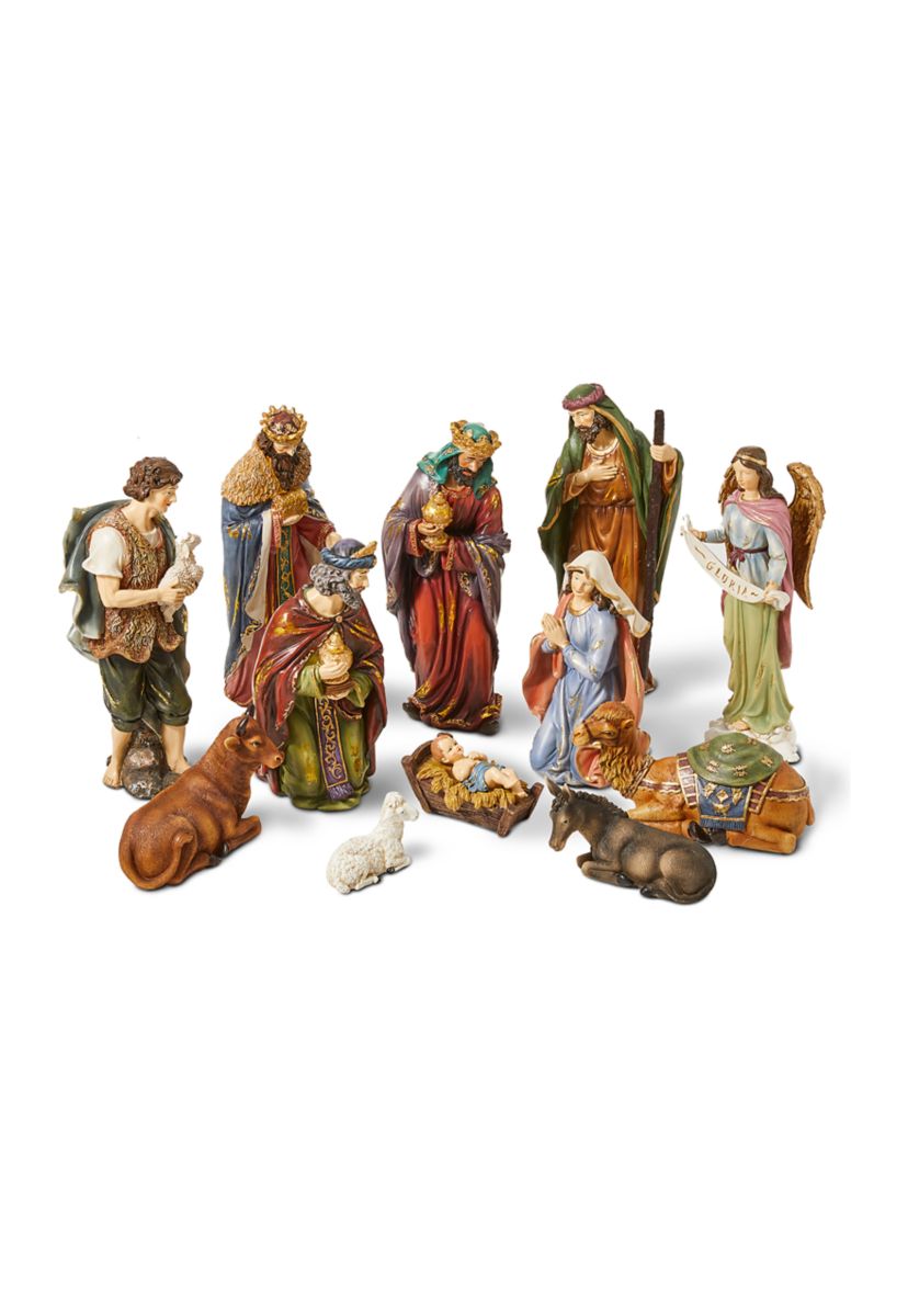 12 Piece Resin Nativity Figurine Set