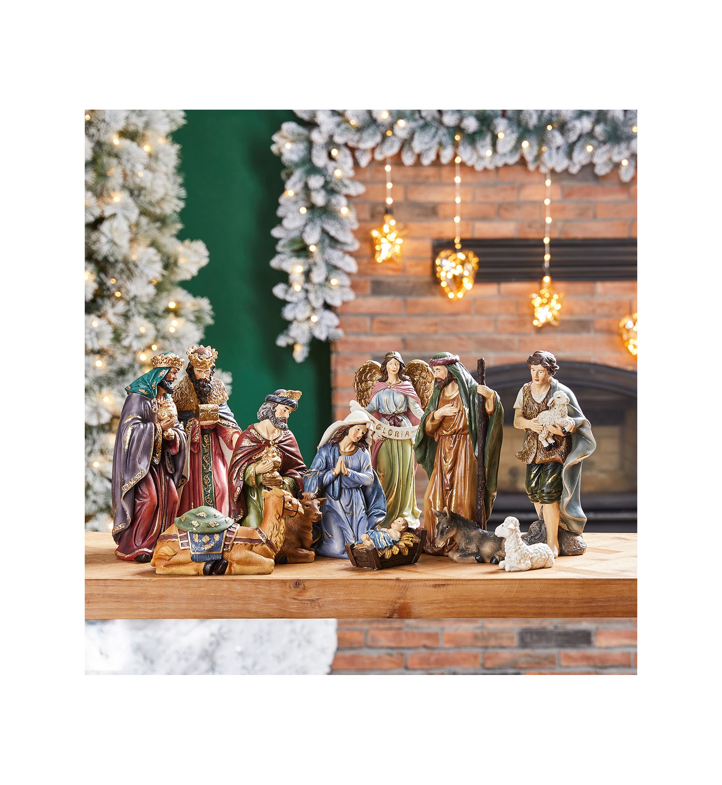 12 Piece Resin Nativity Figurine Set