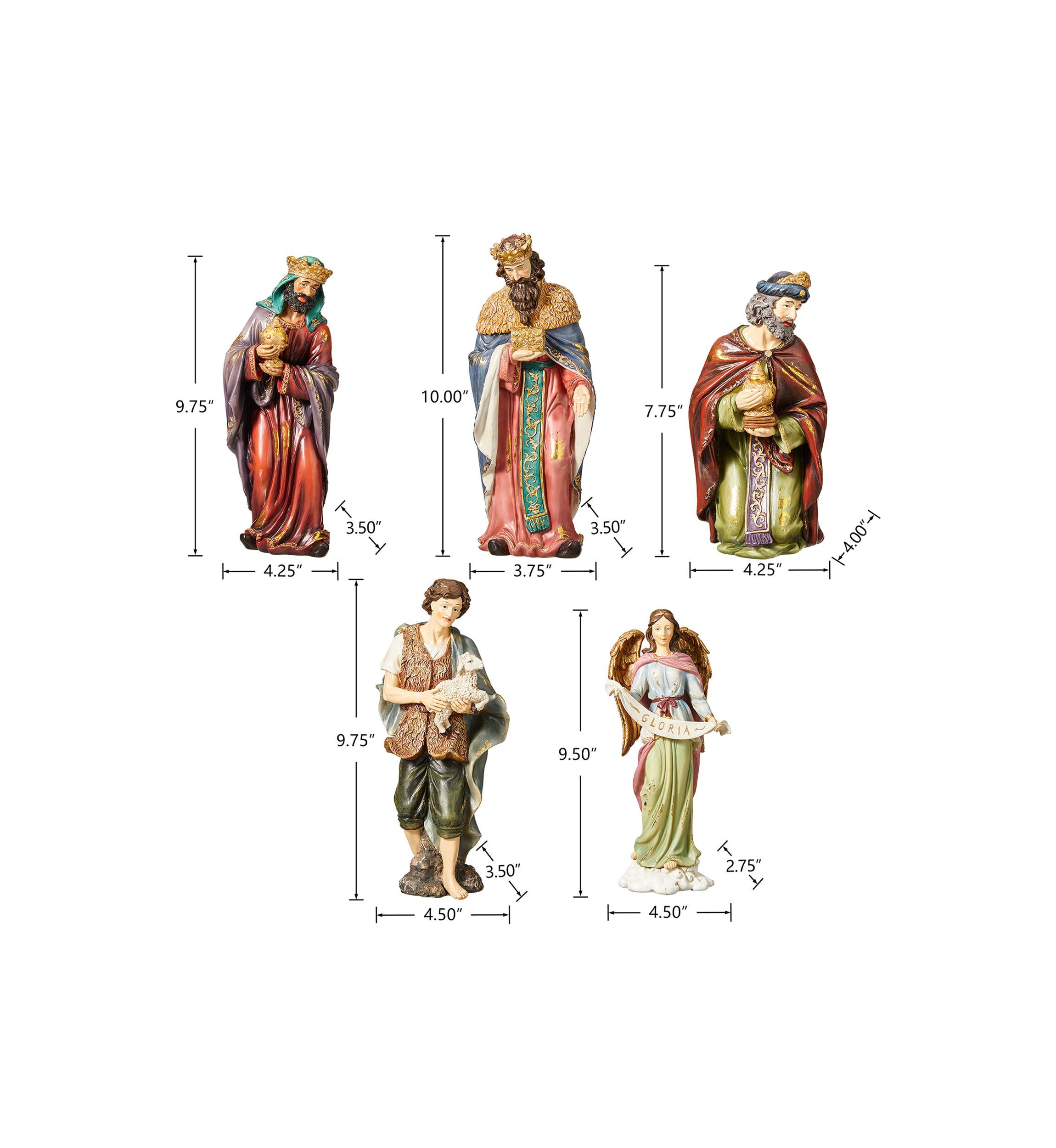 12 Piece Resin Nativity Figurine Set