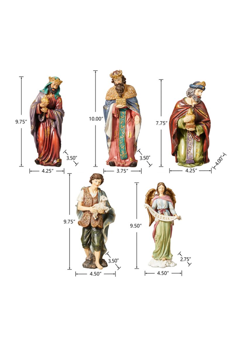 12 Piece Resin Nativity Figurine Set