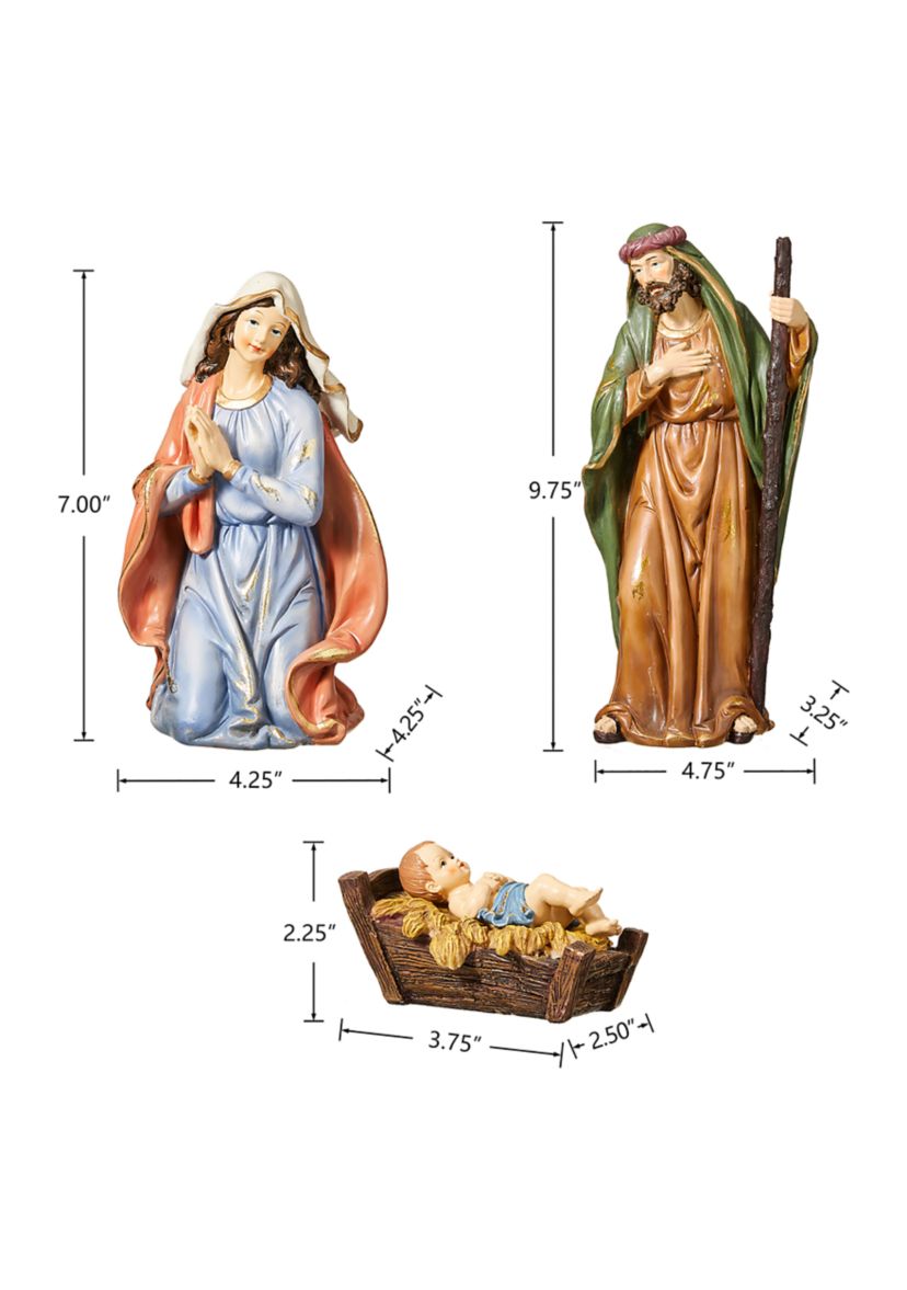 12 Piece Resin Nativity Figurine Set
