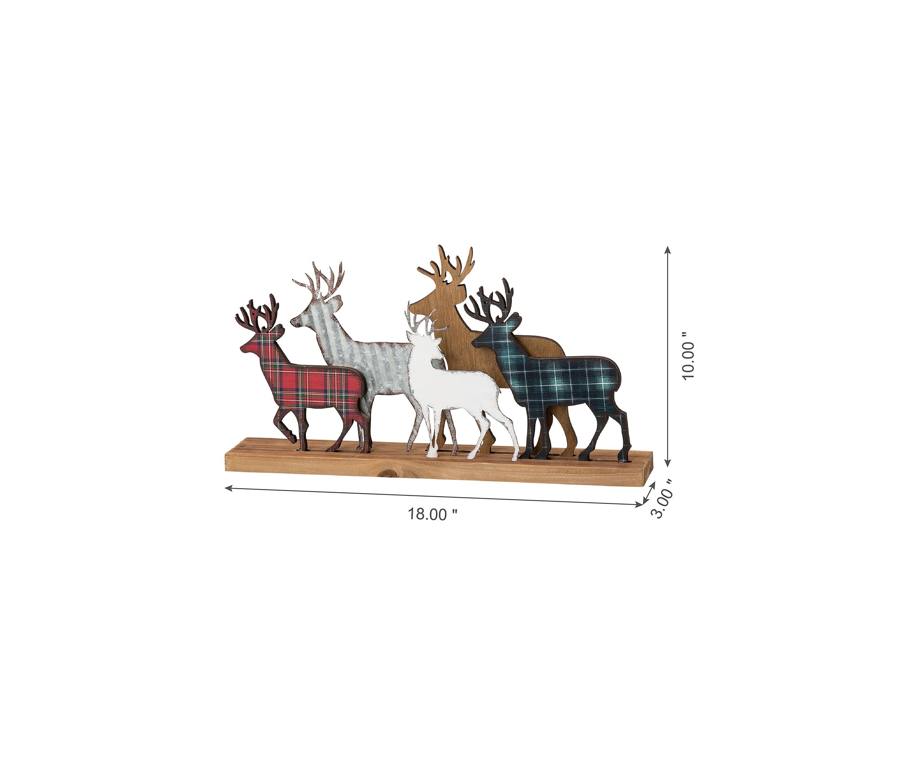 Galvanized Metal/Wooden Reindeer Table Décor