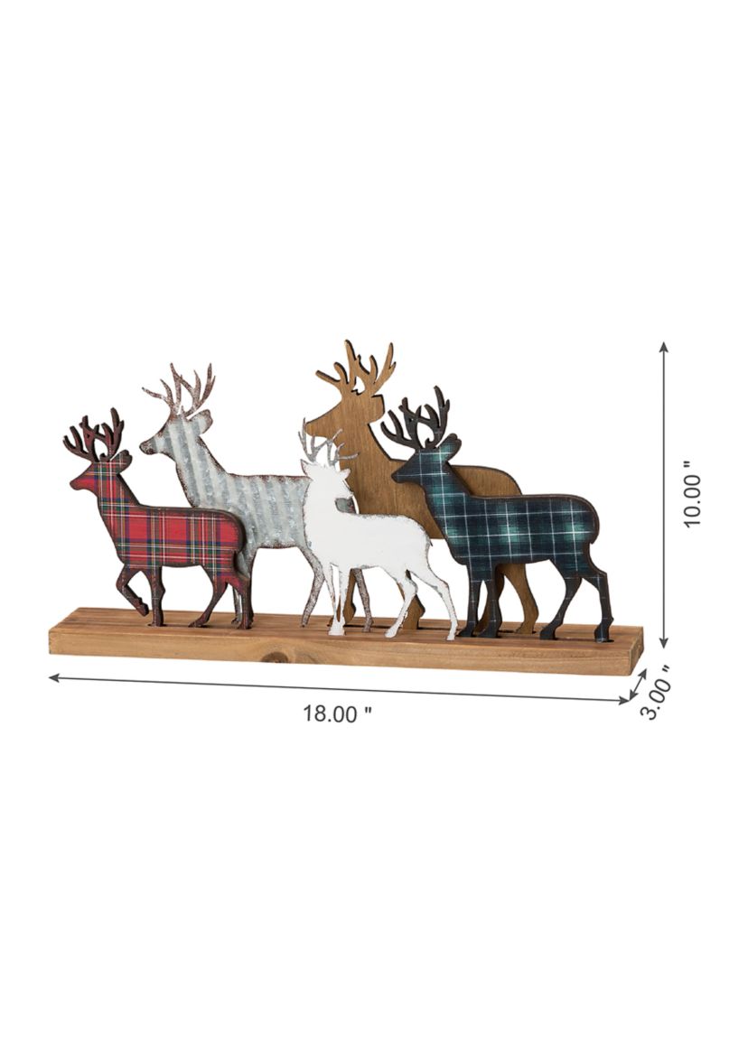 Galvanized Metal/Wooden Reindeer Table Décor