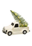 Lighted White Truck Table Décor