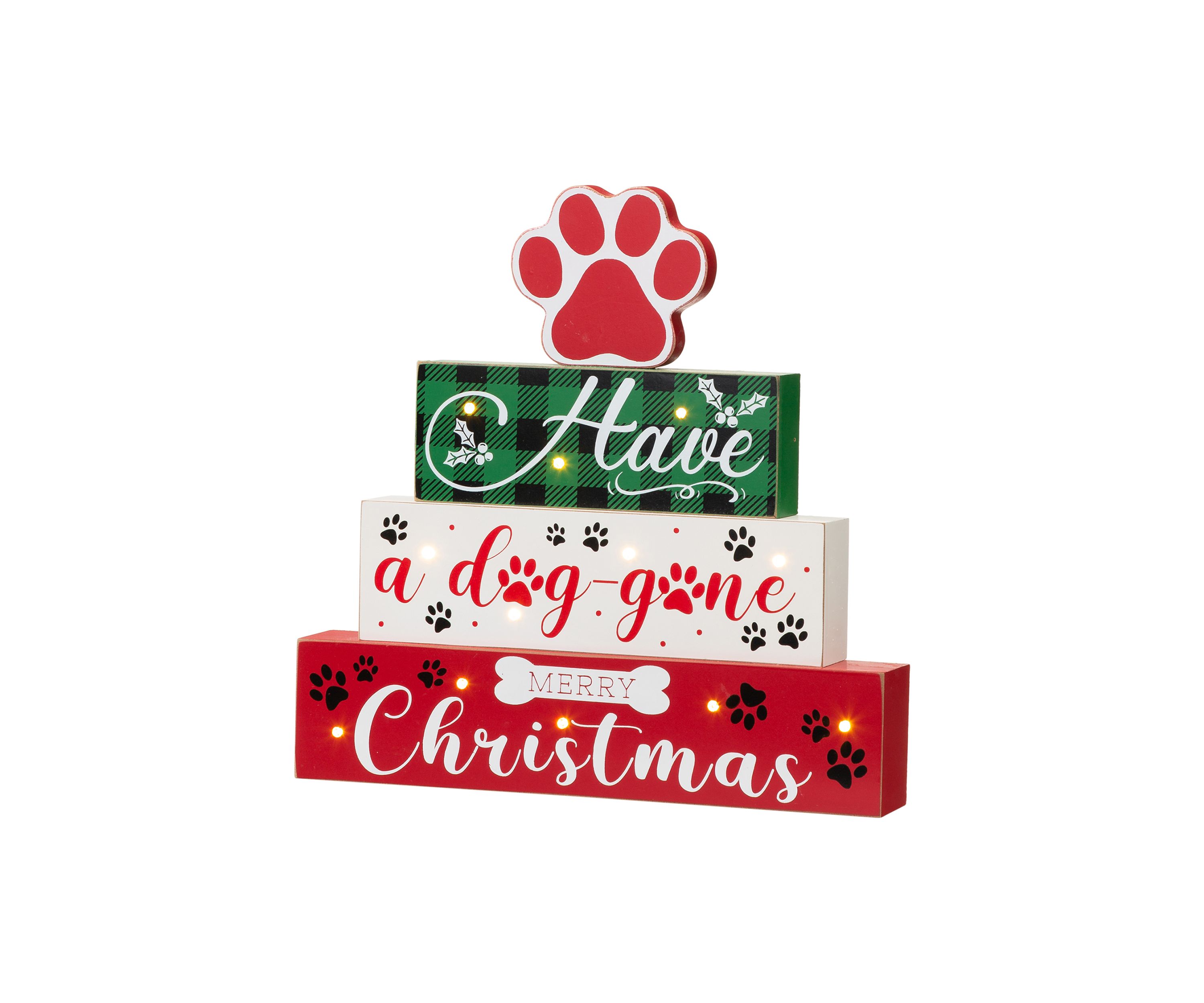 Lighted Wooden Pet Block Word Sign