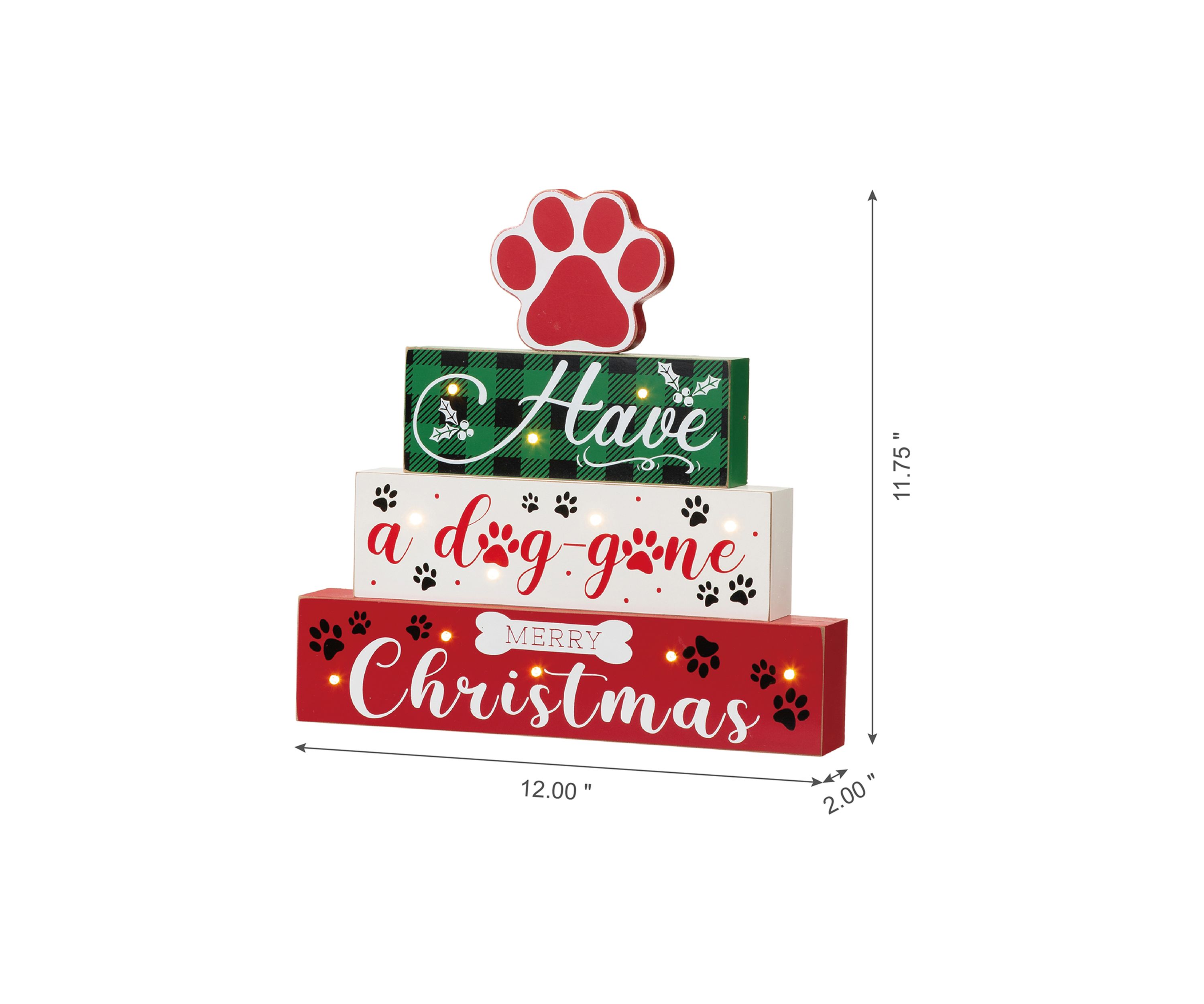 Lighted Wooden Pet Block Word Sign