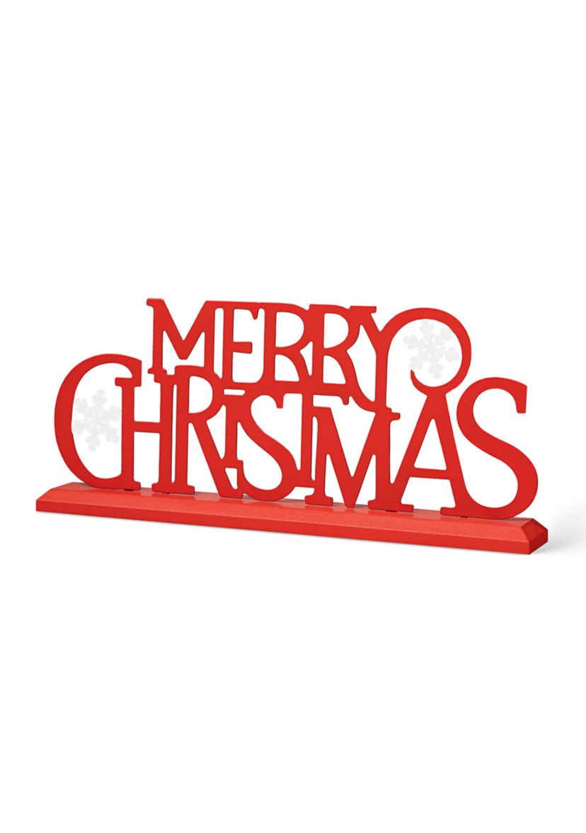 18-inchL Wood & Metal MERRY CHRISTMAS Table Décor