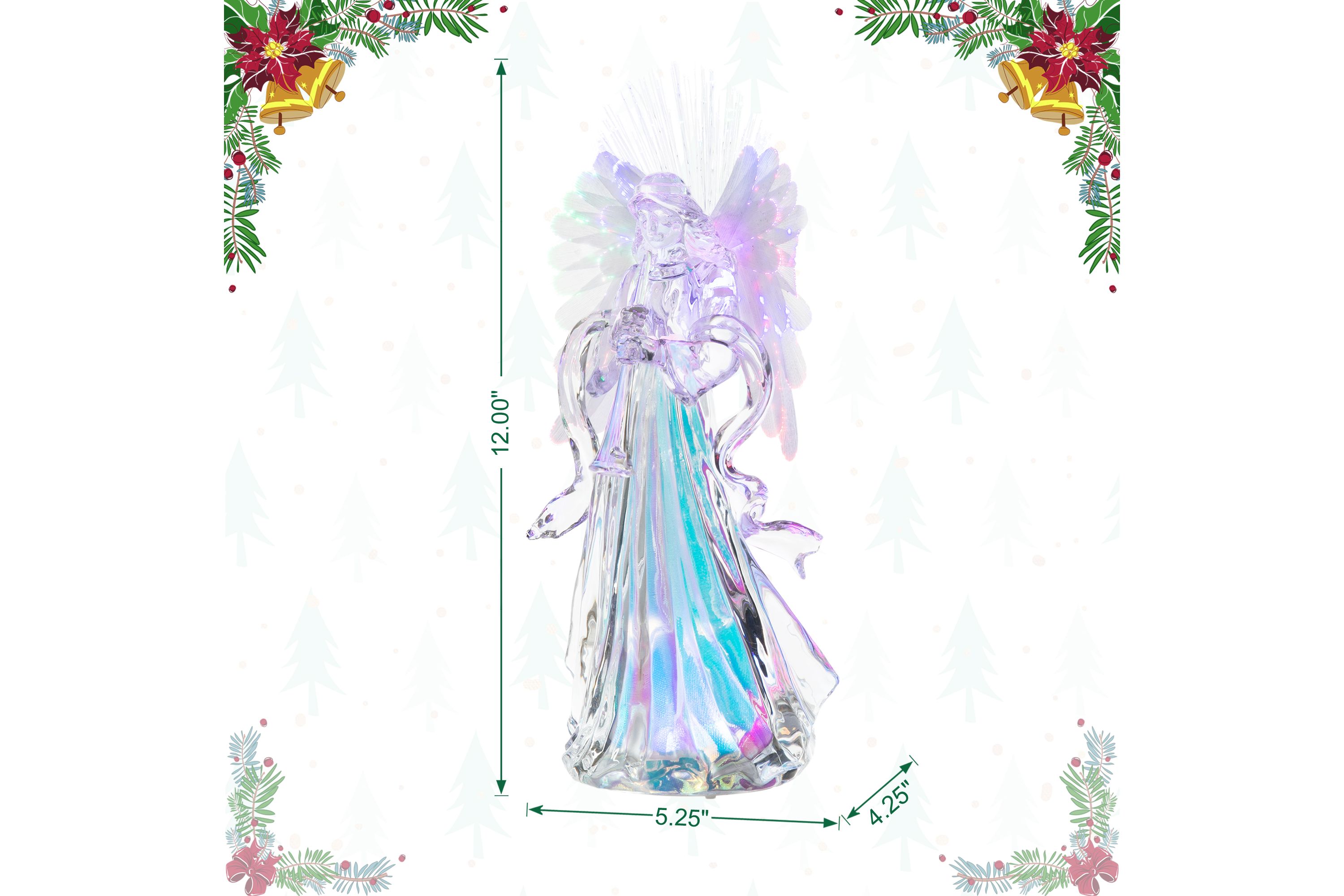 12"H Acrylic LED Color Changing Lighted Tabletop  Angel  Figurine