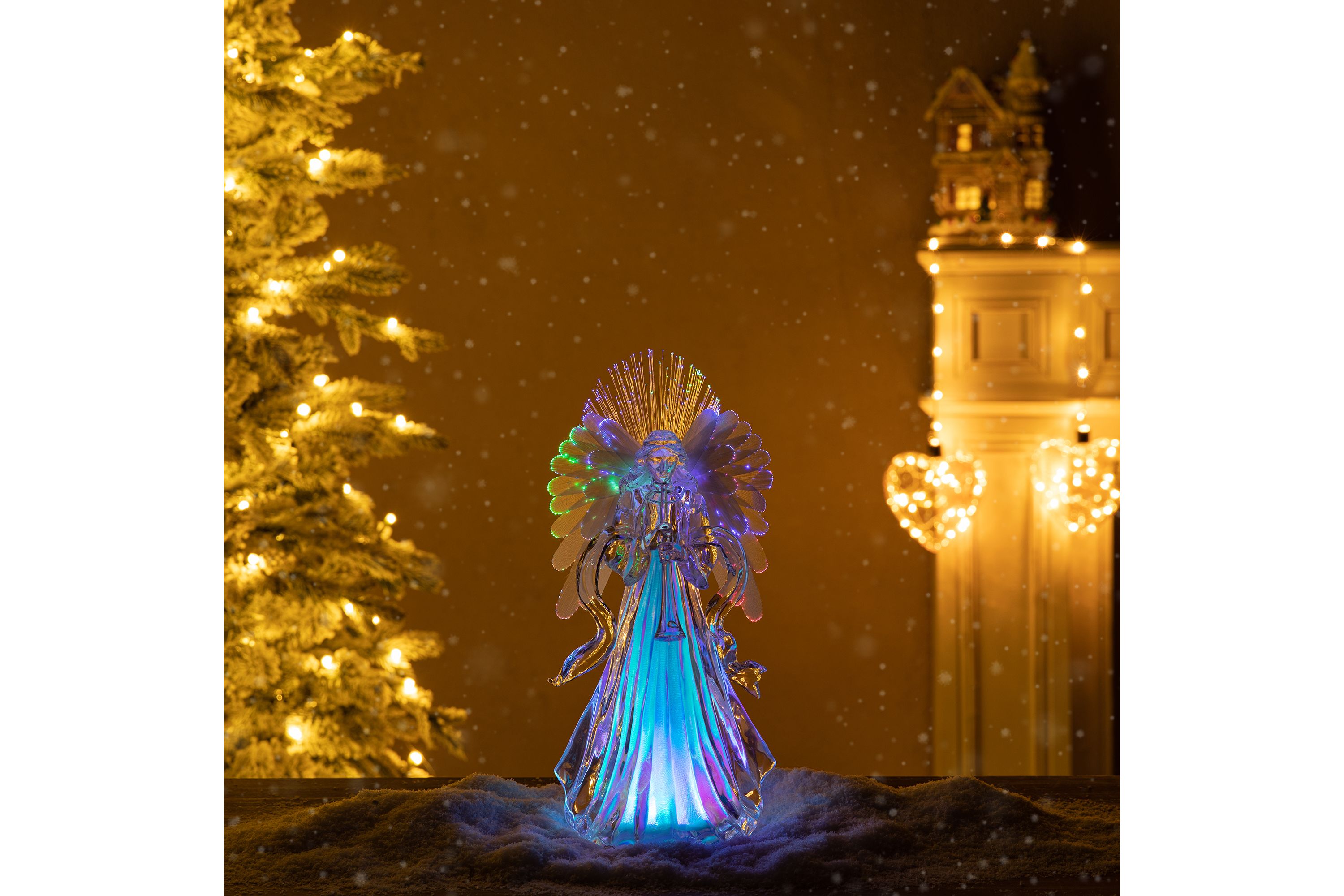 12"H Acrylic LED Color Changing Lighted Tabletop  Angel  Figurine