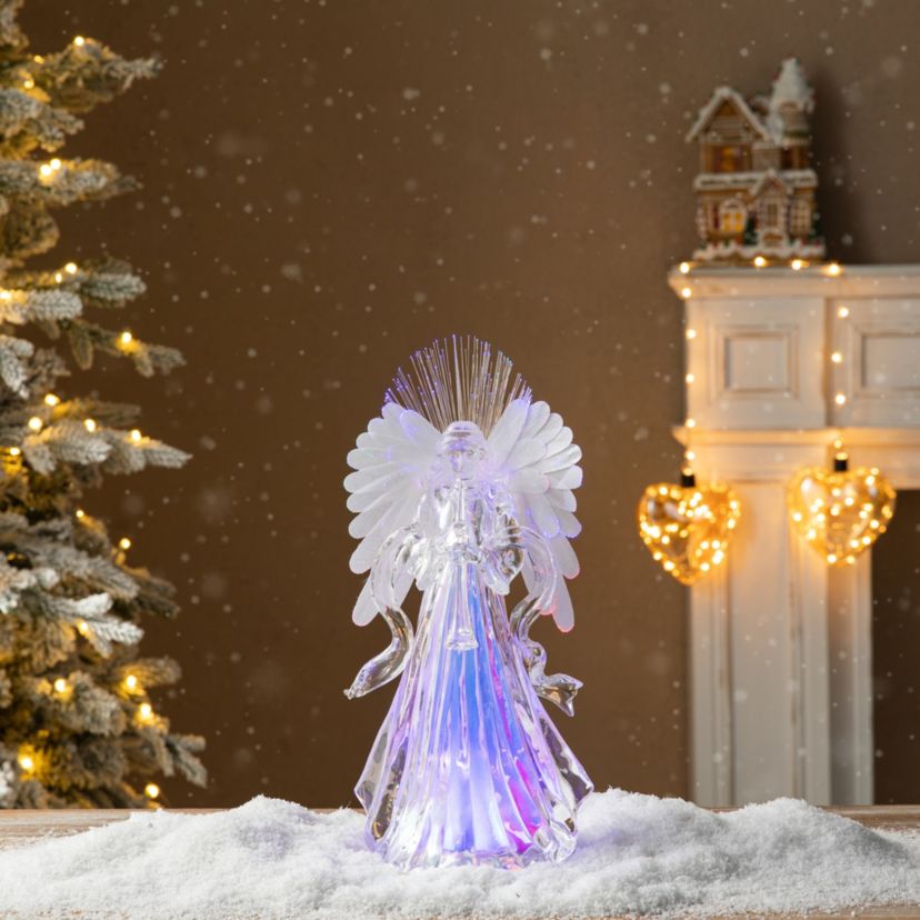 12"H Acrylic LED Color Changing Lighted Tabletop  Angel  Figurine