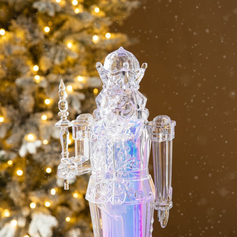 18"H  Acrylic LED Color Changing Lighted Tabletop  Nutcracker  Figurine