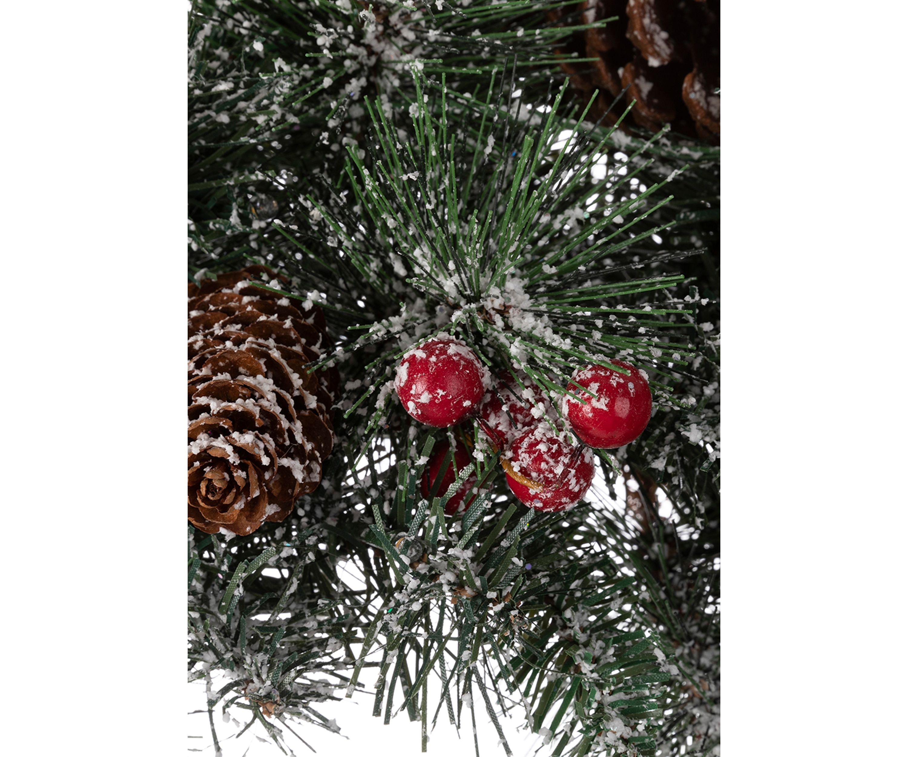 Pre-Lit Glittered Pine Cone Christmas Wreath with Warm White LED Lights