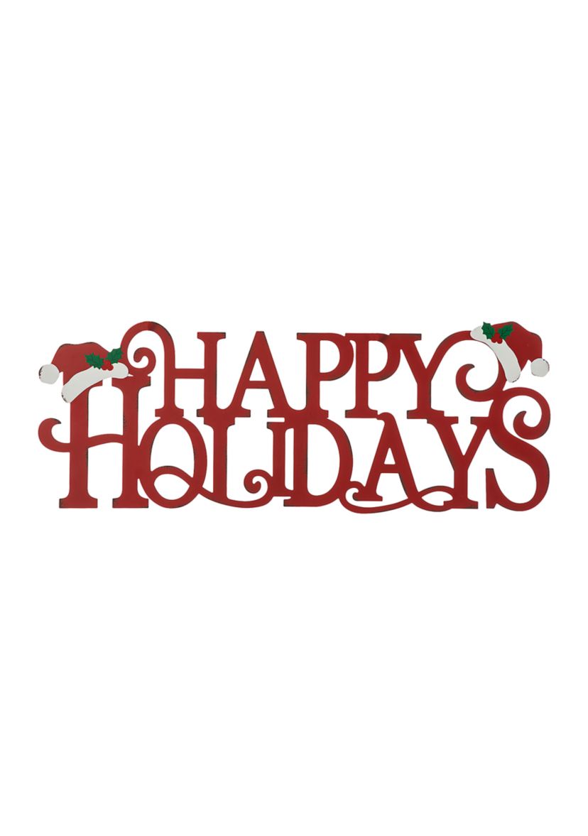 Metal "HAPPY HOLIDAYS" Christmas Wall Decor