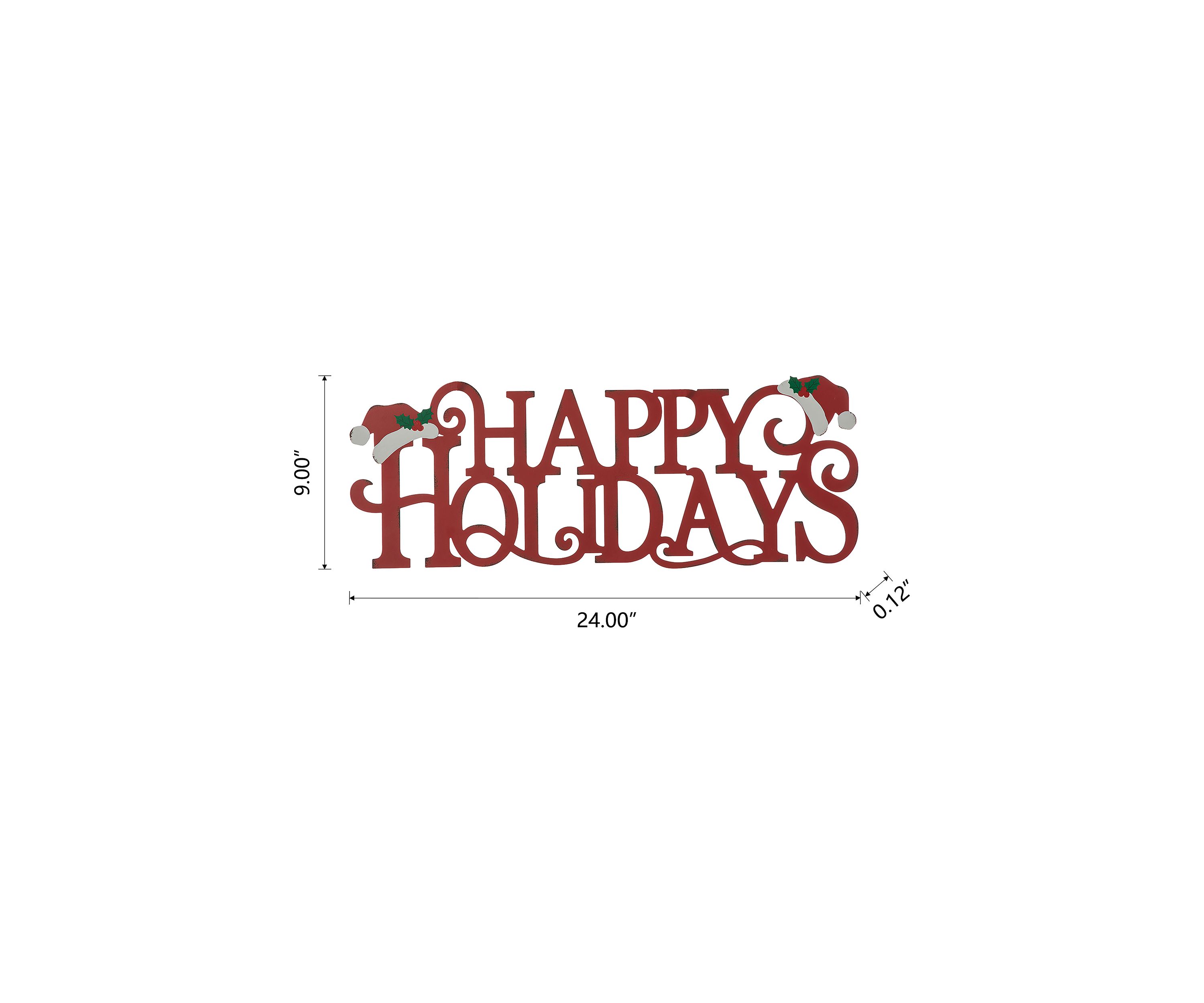 Metal "HAPPY HOLIDAYS" Christmas Wall Decor