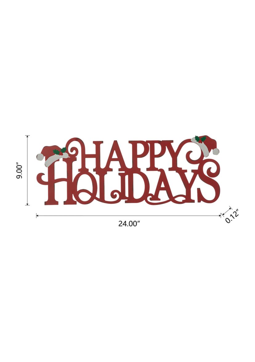 Metal "HAPPY HOLIDAYS" Christmas Wall Decor