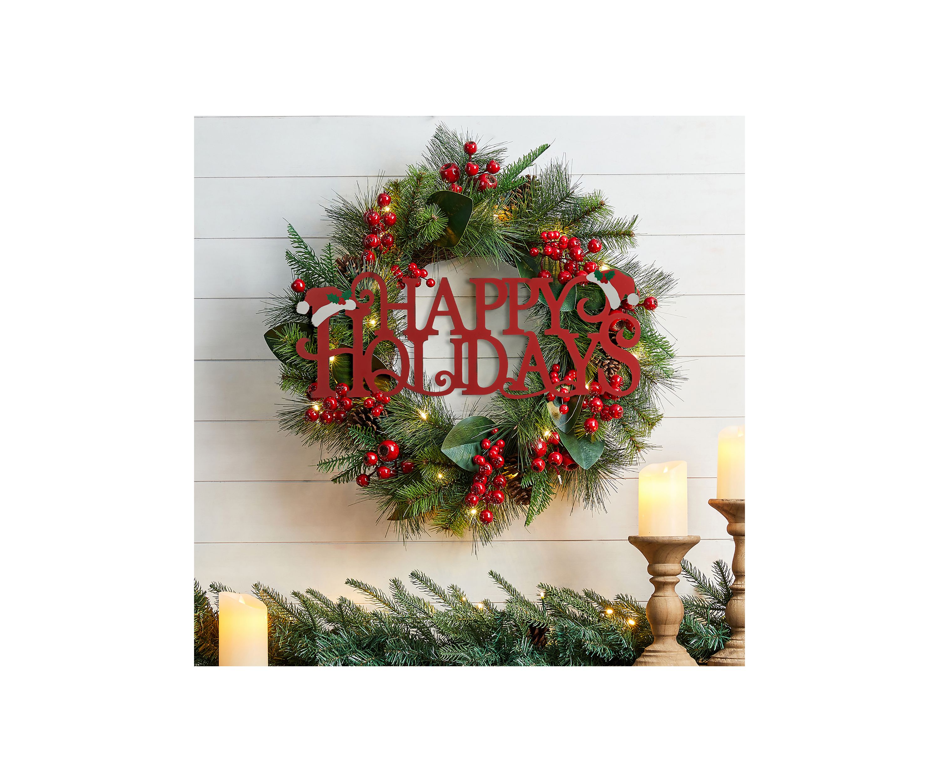 Metal "HAPPY HOLIDAYS" Christmas Wall Decor