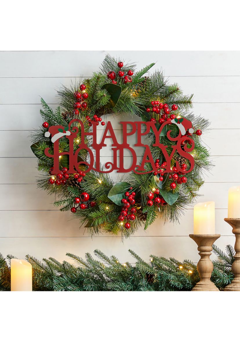 Metal "HAPPY HOLIDAYS" Christmas Wall Decor