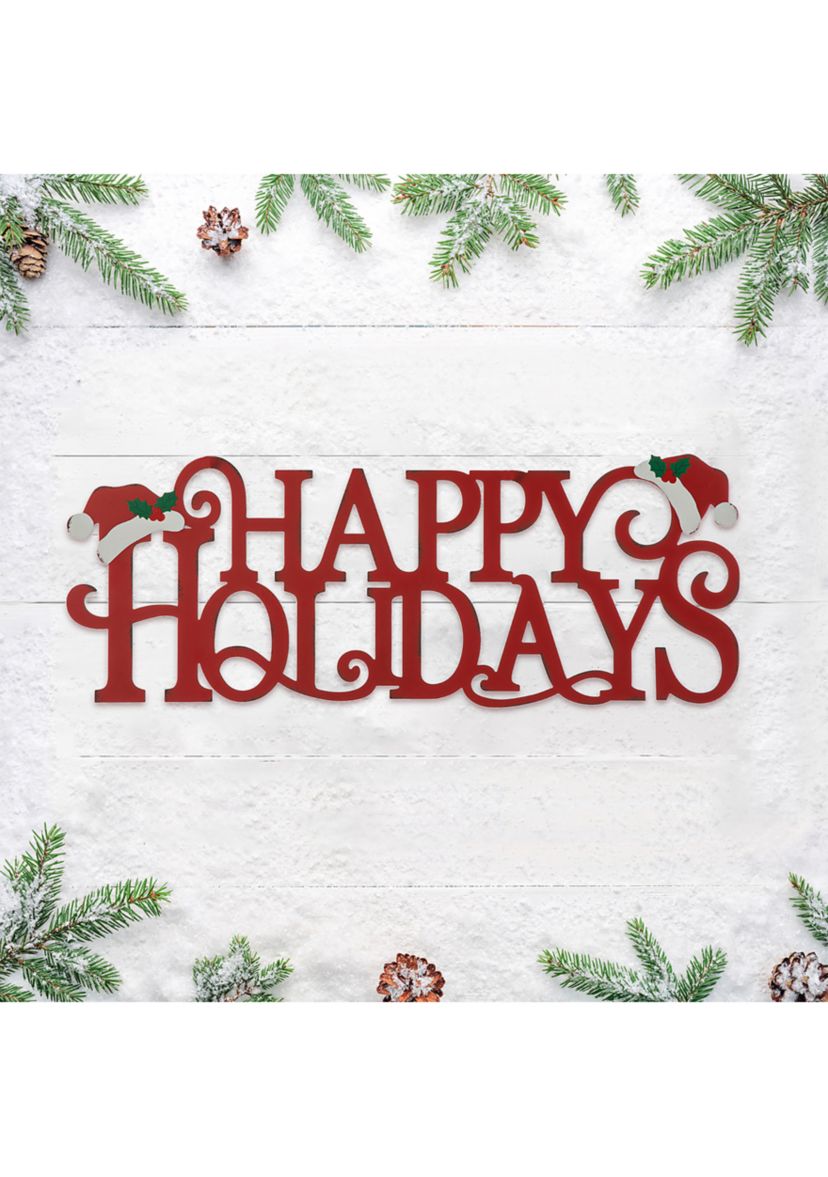 Metal "HAPPY HOLIDAYS" Christmas Wall Decor