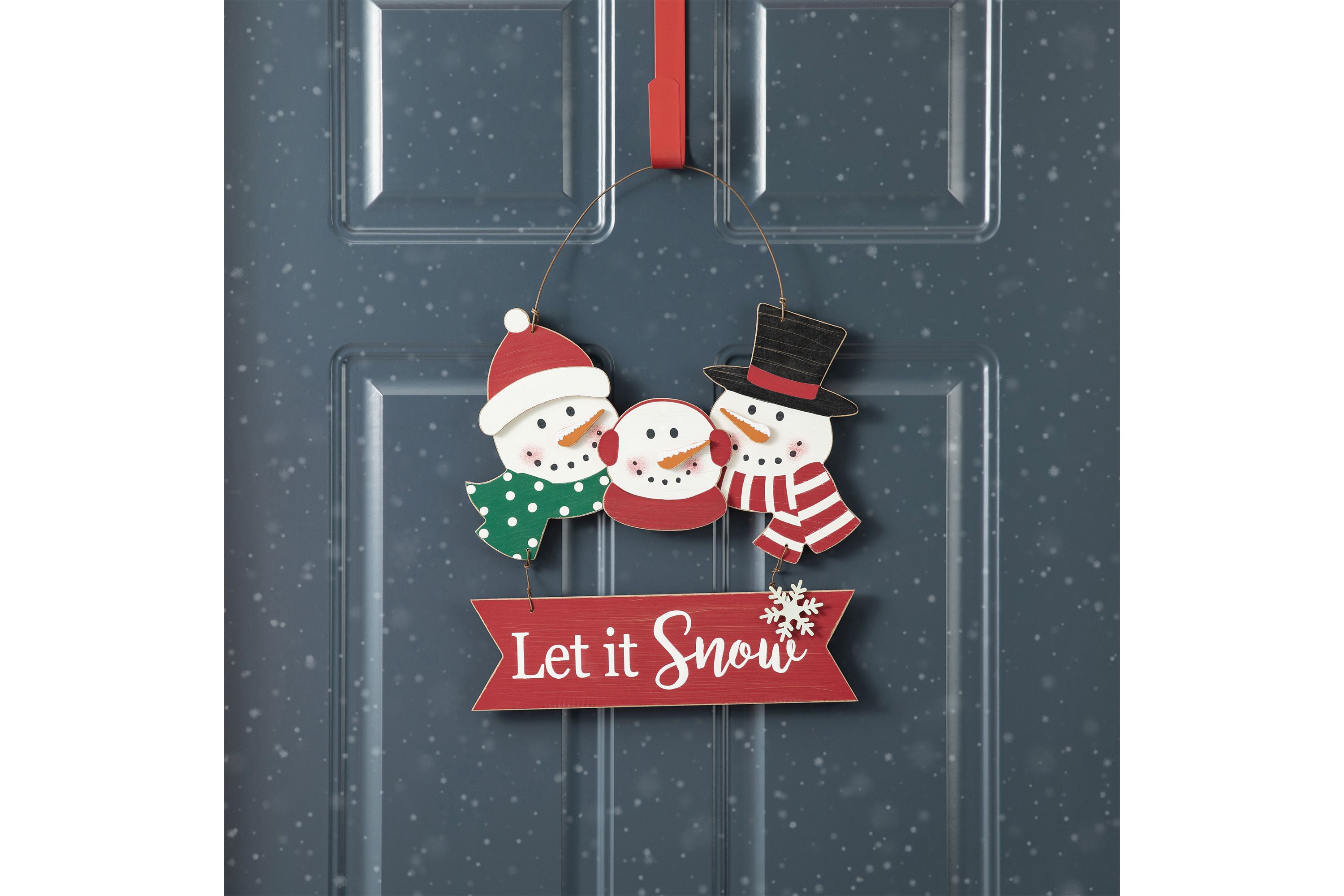12.75"H Wooden Christmas Snowman Family Wall Decor