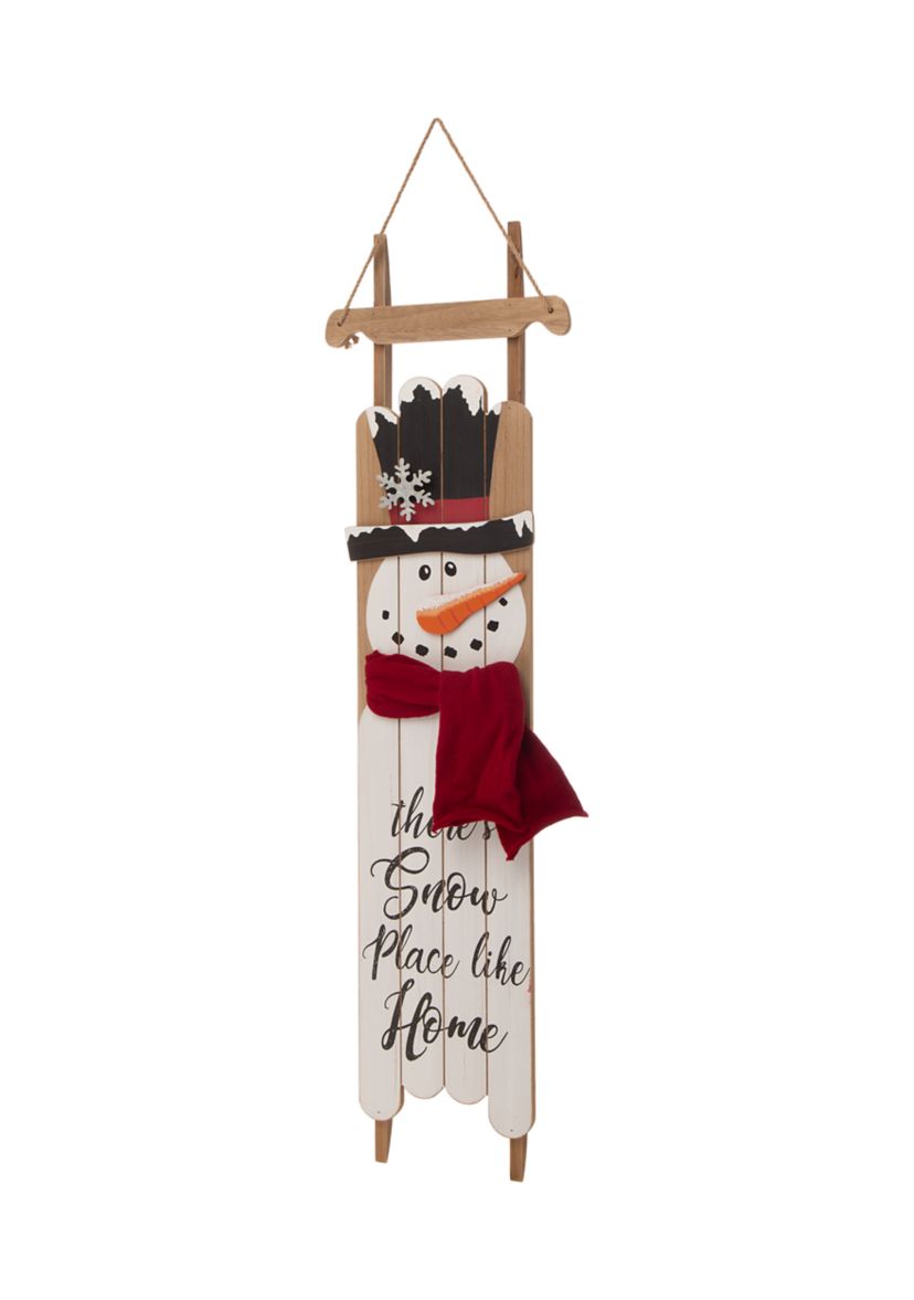Wooden Christmas Snowman Porch Sign