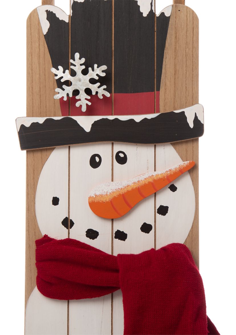 Wooden Christmas Snowman Porch Sign