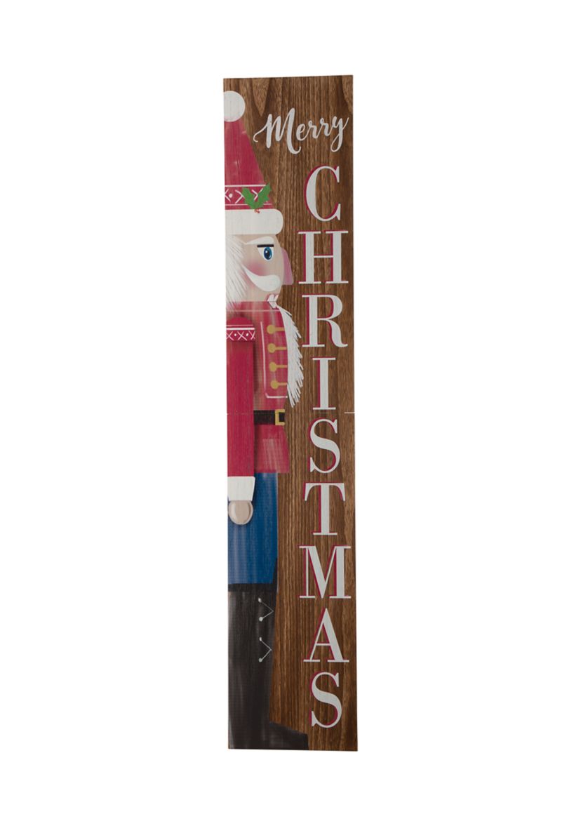 Wooden Christmas Nutcracker Porch Sign