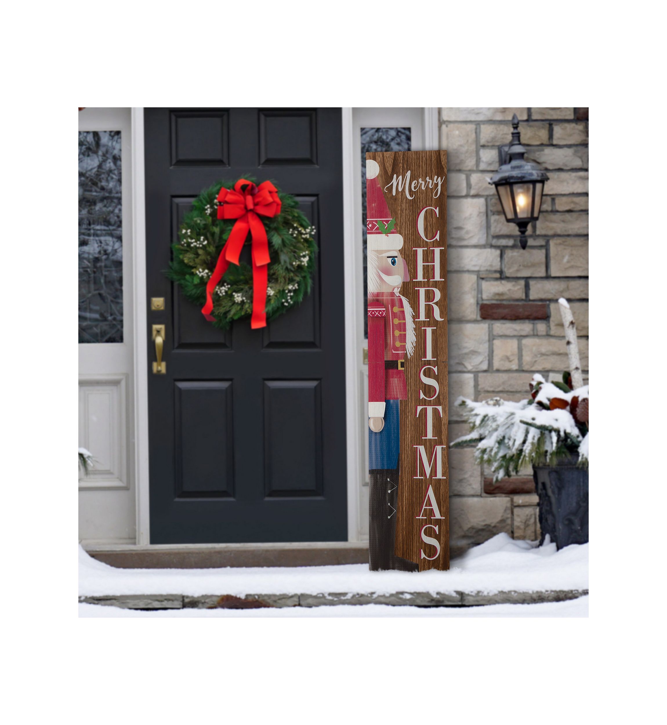 Wooden Christmas Nutcracker Porch Sign