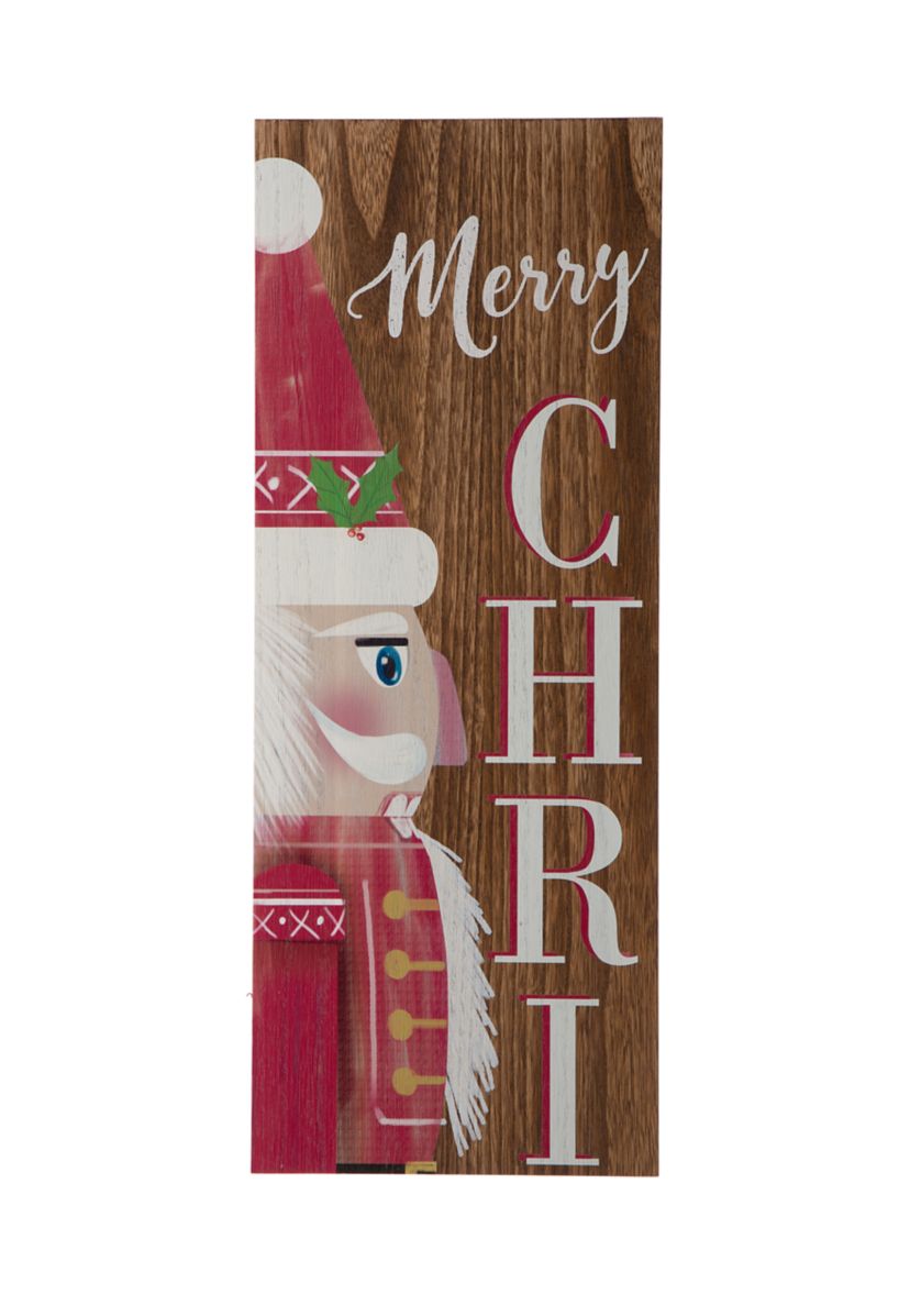 Wooden Christmas Nutcracker Porch Sign