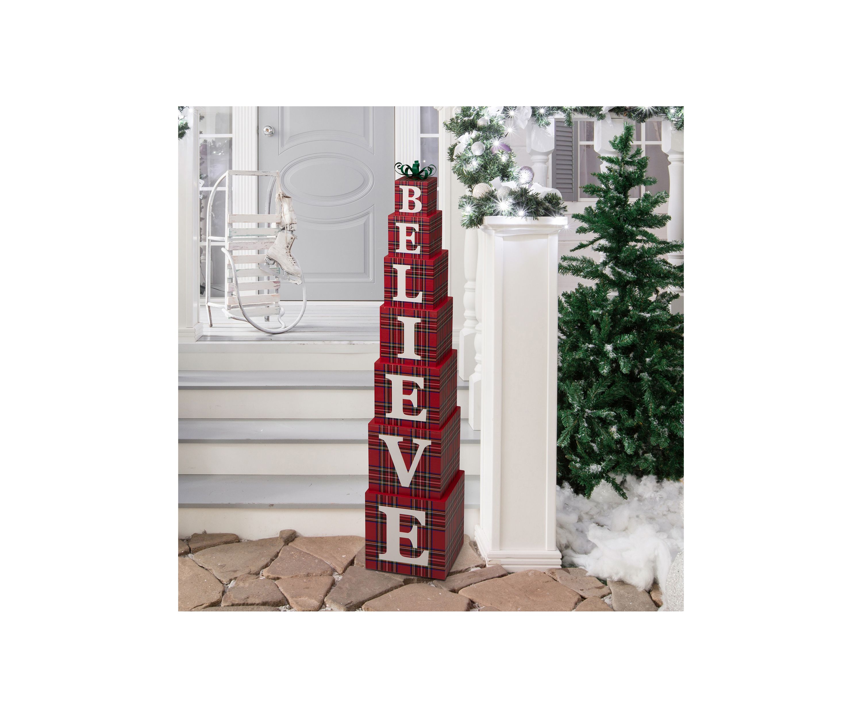 Wooden Believe Double-Edge Porch Décor