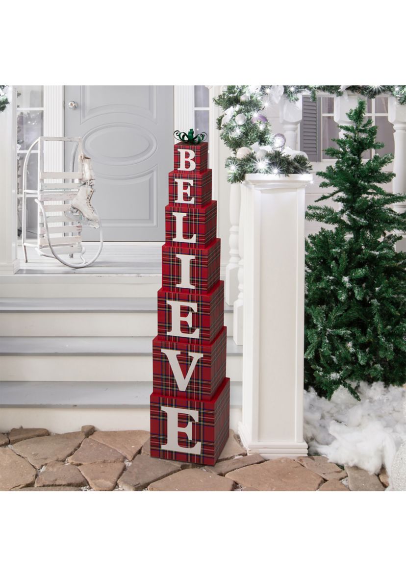 Wooden Believe Double-Edge Porch Décor